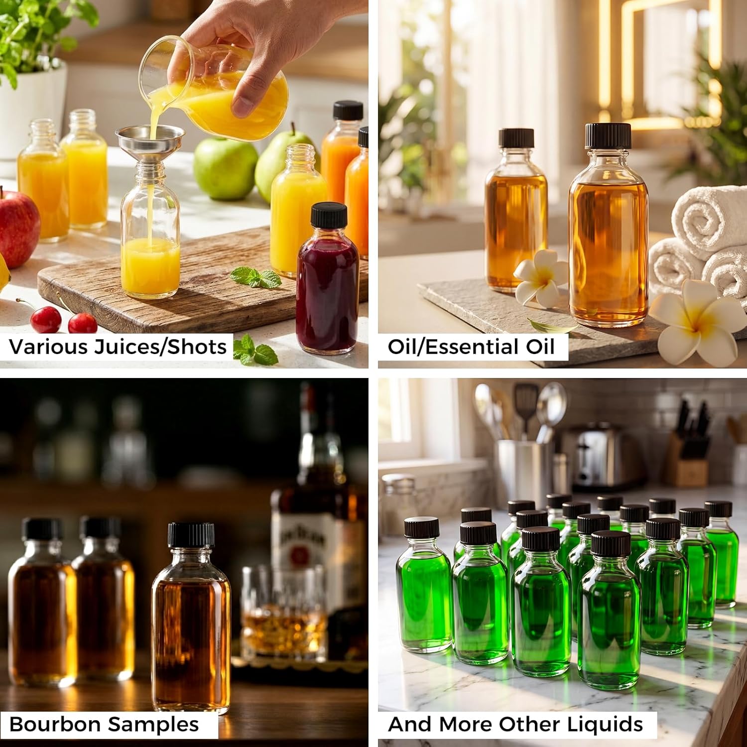 Detalle de 2 oz Small Clear Glass Bottles 12 Pack