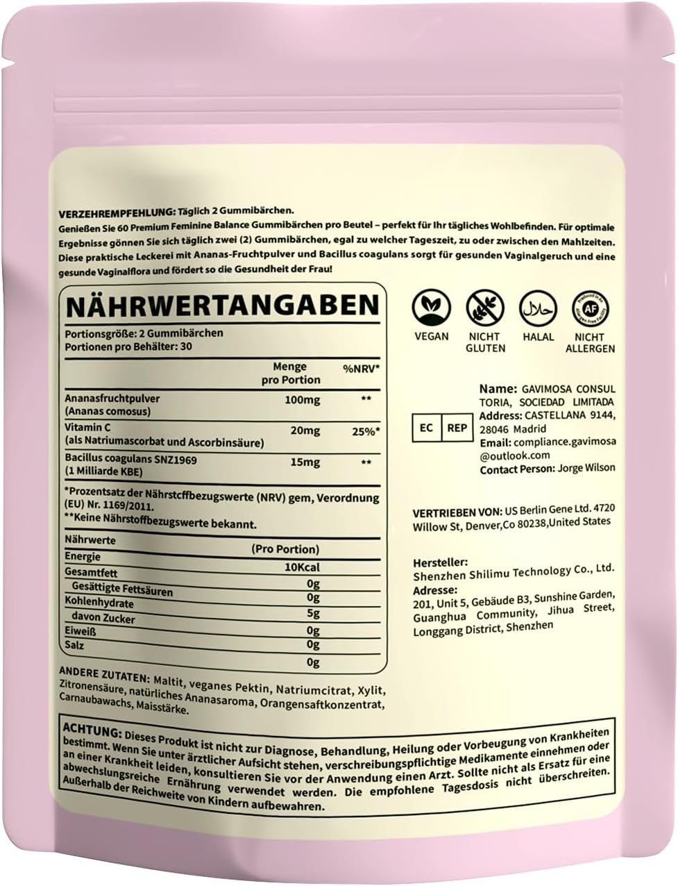 Thumbnail 1 de Feminine Balance Gummies mit Ananas & Vitamin C – vegan & zuckerfrei, 60 Stück (30 Portionen)