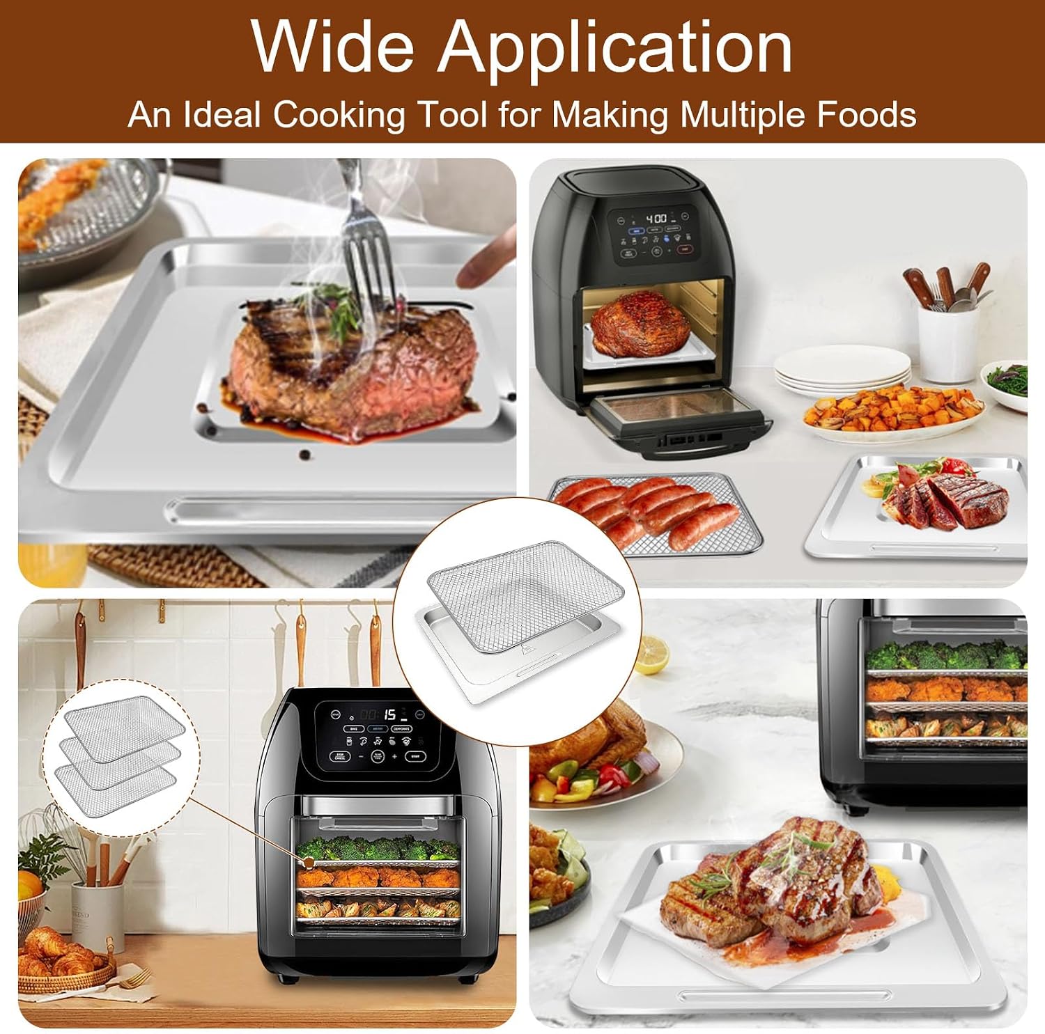 Detalle 1 de GCQFZ Air Fryer Accessory Rack 9.3 × 8.6 in