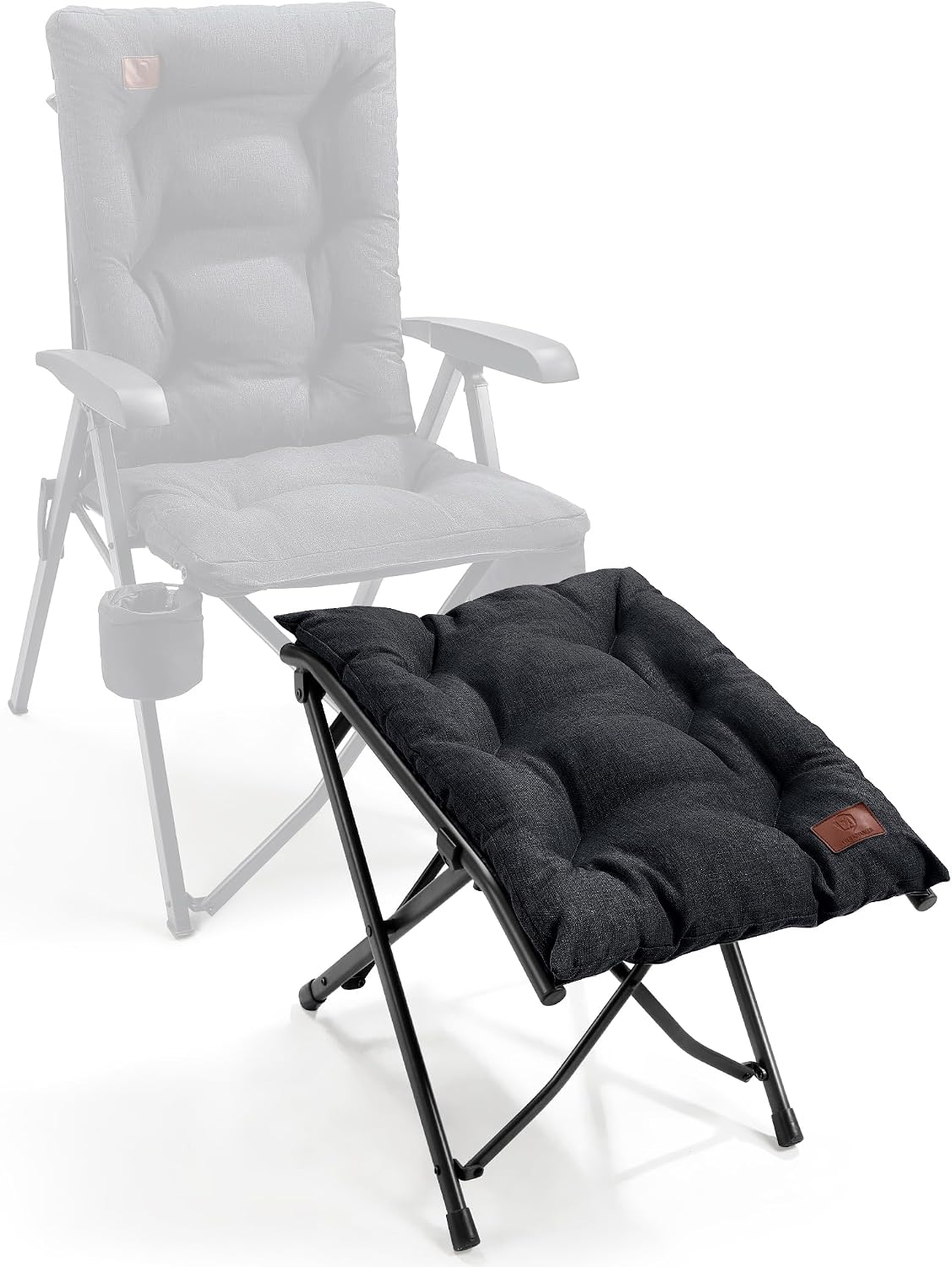 Detalle de EVER ADVANCED Fußhocker Fußablage – Faltbar, gepolstert, 47 cm Höhe