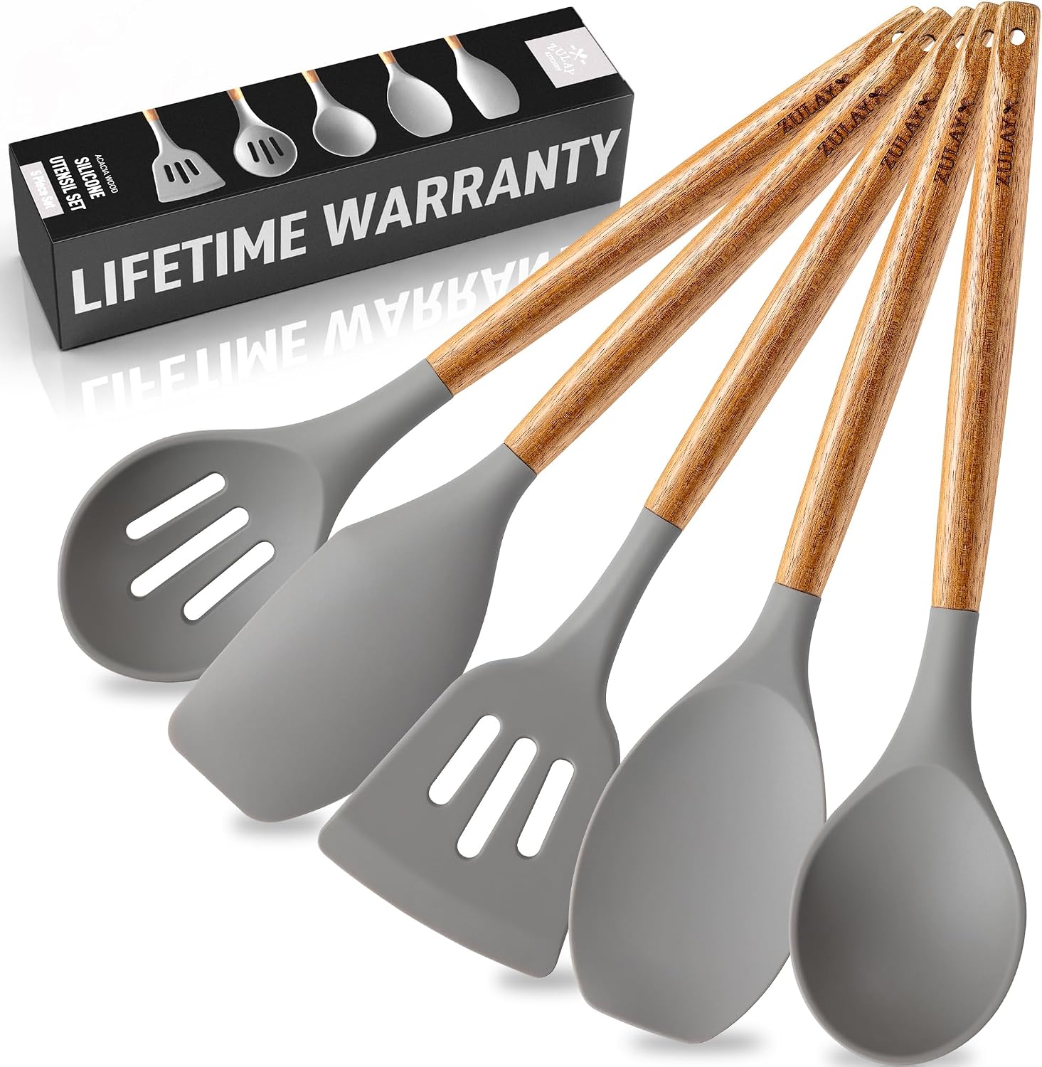 Detalle de Zulay Kitchen Silicone Utensil Set 5-Piece