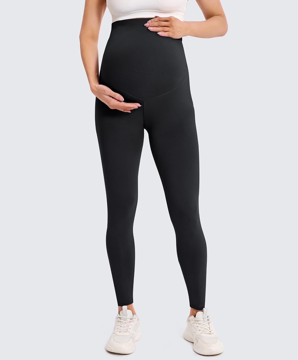 Detalle 2 de VALANDY Creamlush 2 Pack Women’s Maternity Leggings (Over the Belly) for Yoga, Workout & Everyday Wear