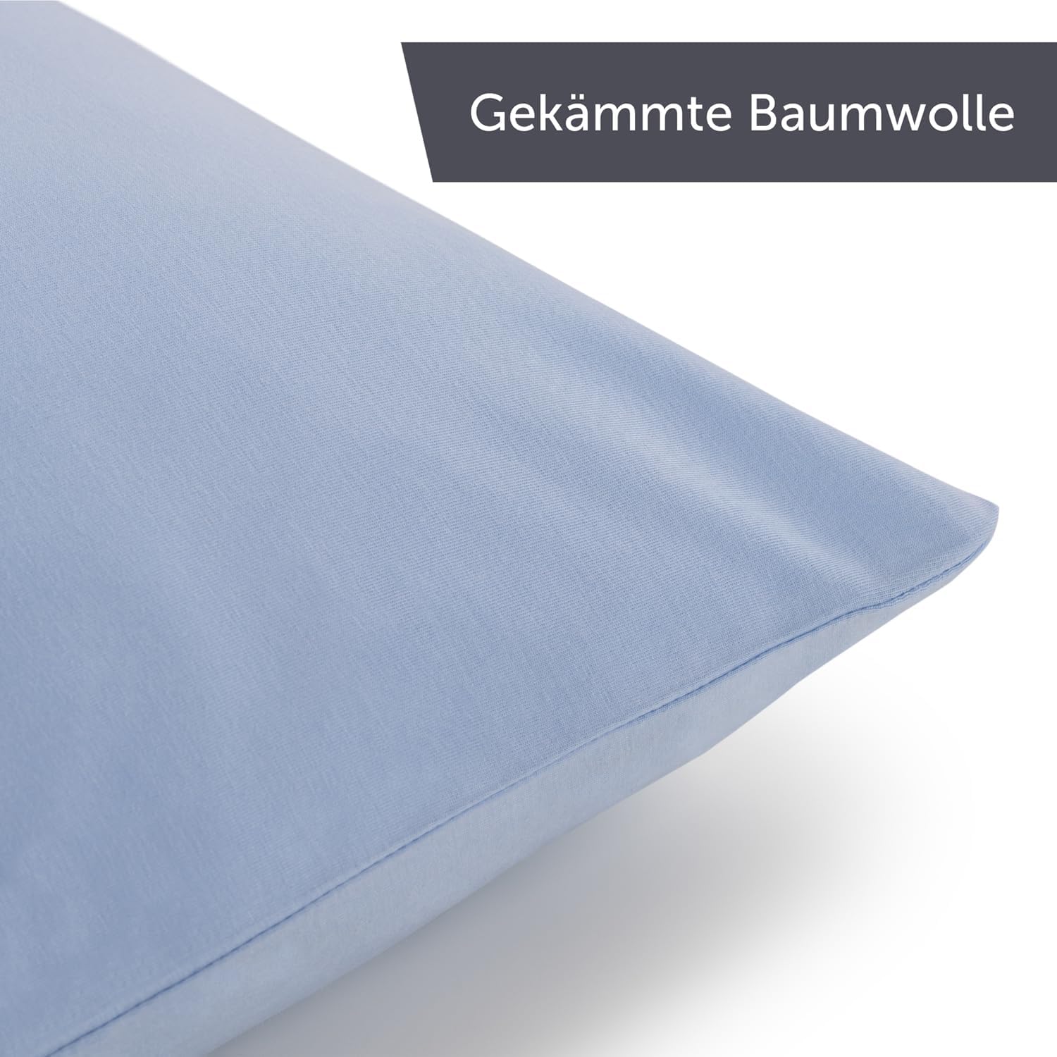 Thumbnail 6 de Blumtal Kissenbezug 40x40 cm im 2er-Set – blau, 100% Baumwoll-Jersey mit Reißverschluss