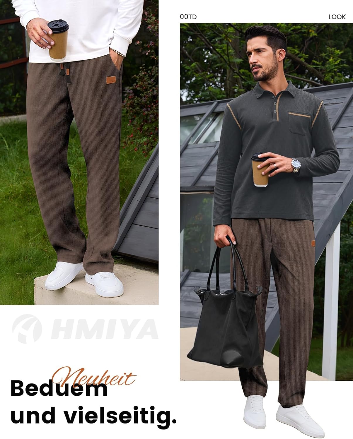 Thumbnail 4 de HMIYA Cord Hose Herren Chinohose Regular Weites Bein