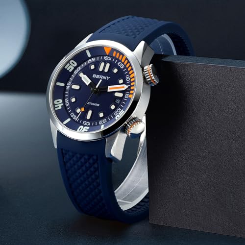 Thumbnail 8 de BERNY Montre de plongée pour hommes 20ATM — Mouvement automatique, verre saphir et luminescente