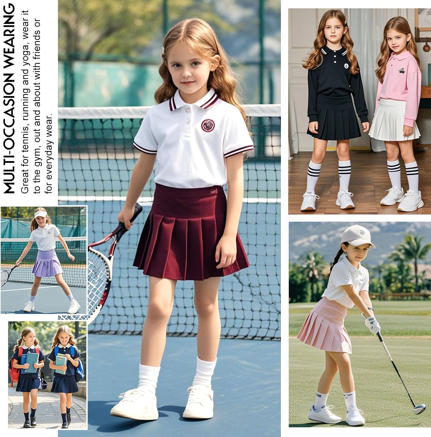 Thumbnail 1 de Bezioner Mädchen-Tennisrock / Plissierter Skorts-Rock mit Innenhose und Taschen
