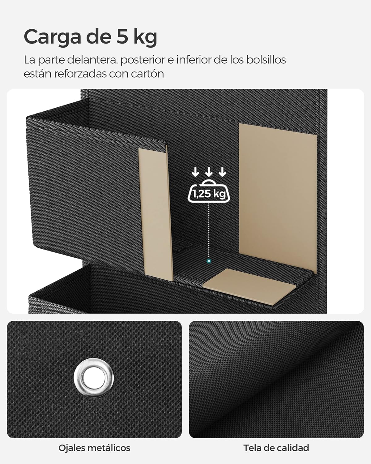 Thumbnail 4 de Songmics Organizador Colgante de Puerta con 4 Bolsillos