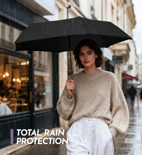Detalle de LILAC Mini Regenschirm Leicht & Kompakt – UPF 100+ UV-Schutz, Taschenschirm