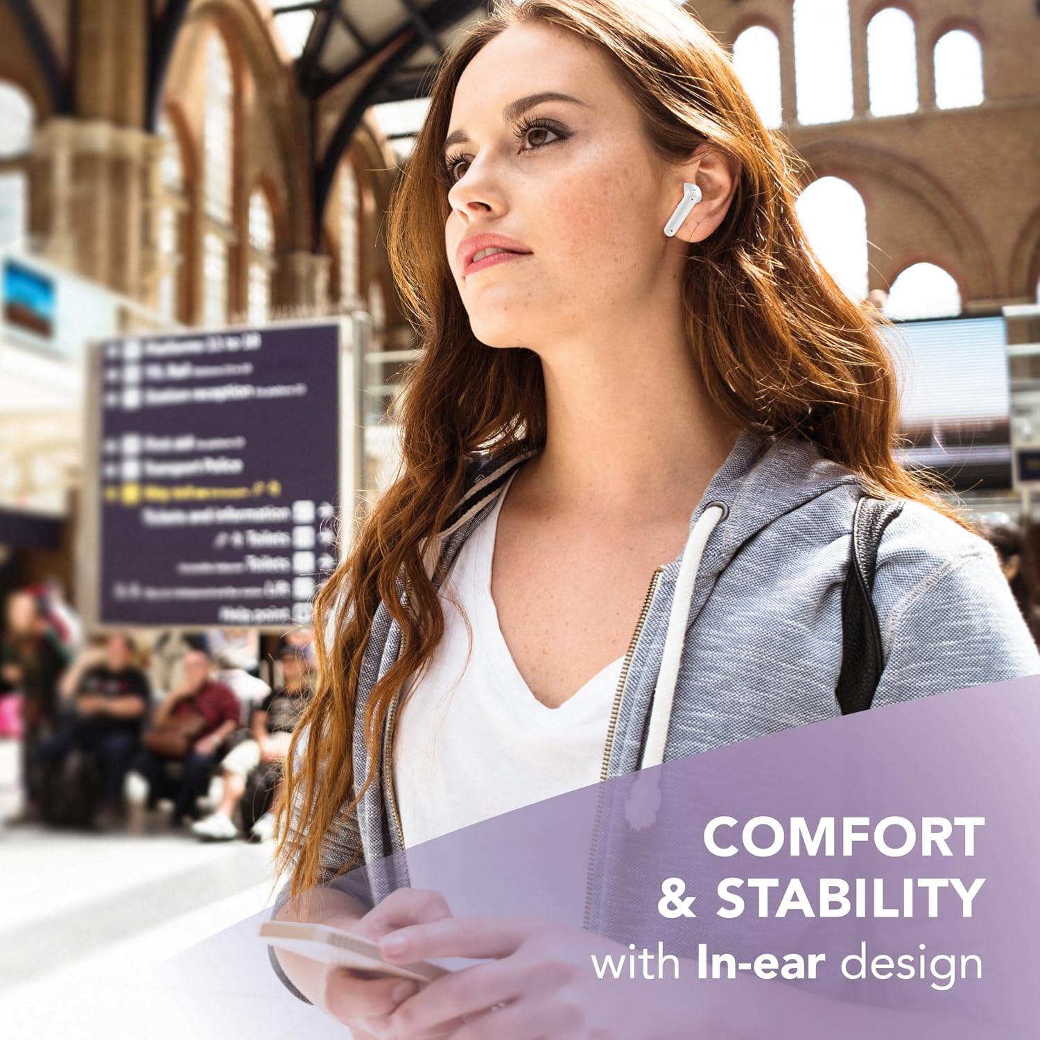 Detalle de Music Sound Numia: kabellose In-Ear-Kopfhörer mit ANC, Transparenzmodus und 30 Stunden Laufzeit – violett