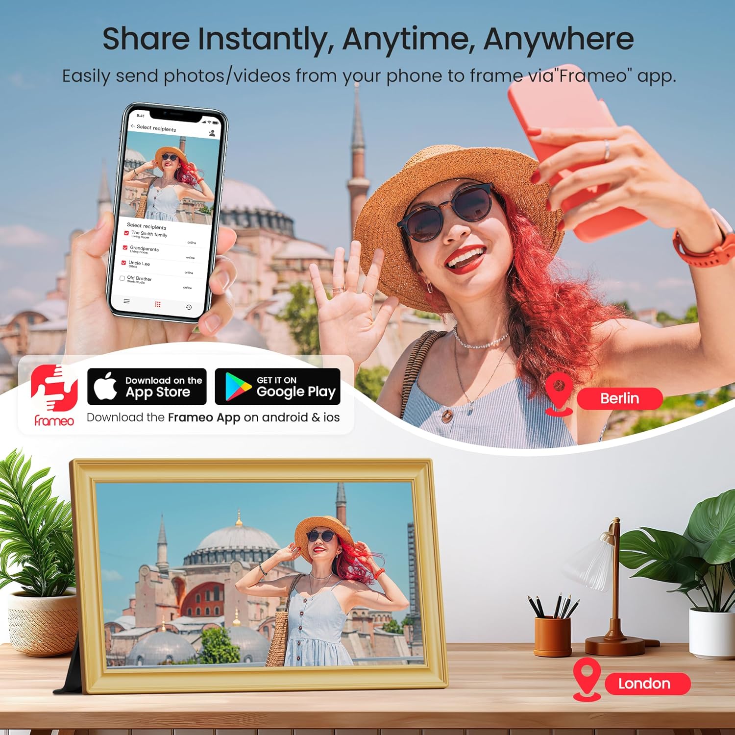 Thumbnail 1 de 64GB FRAMEO 15.6 Zoll Digitaler Bilderrahmen