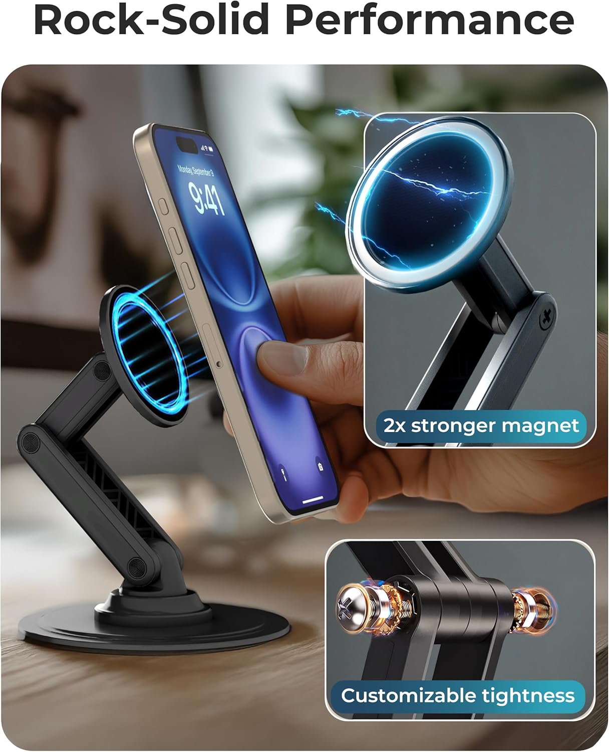 Detalle de COOPER Mag360: supporto magnetico da scrivania con rotazione a 360° per iPhone 12–17