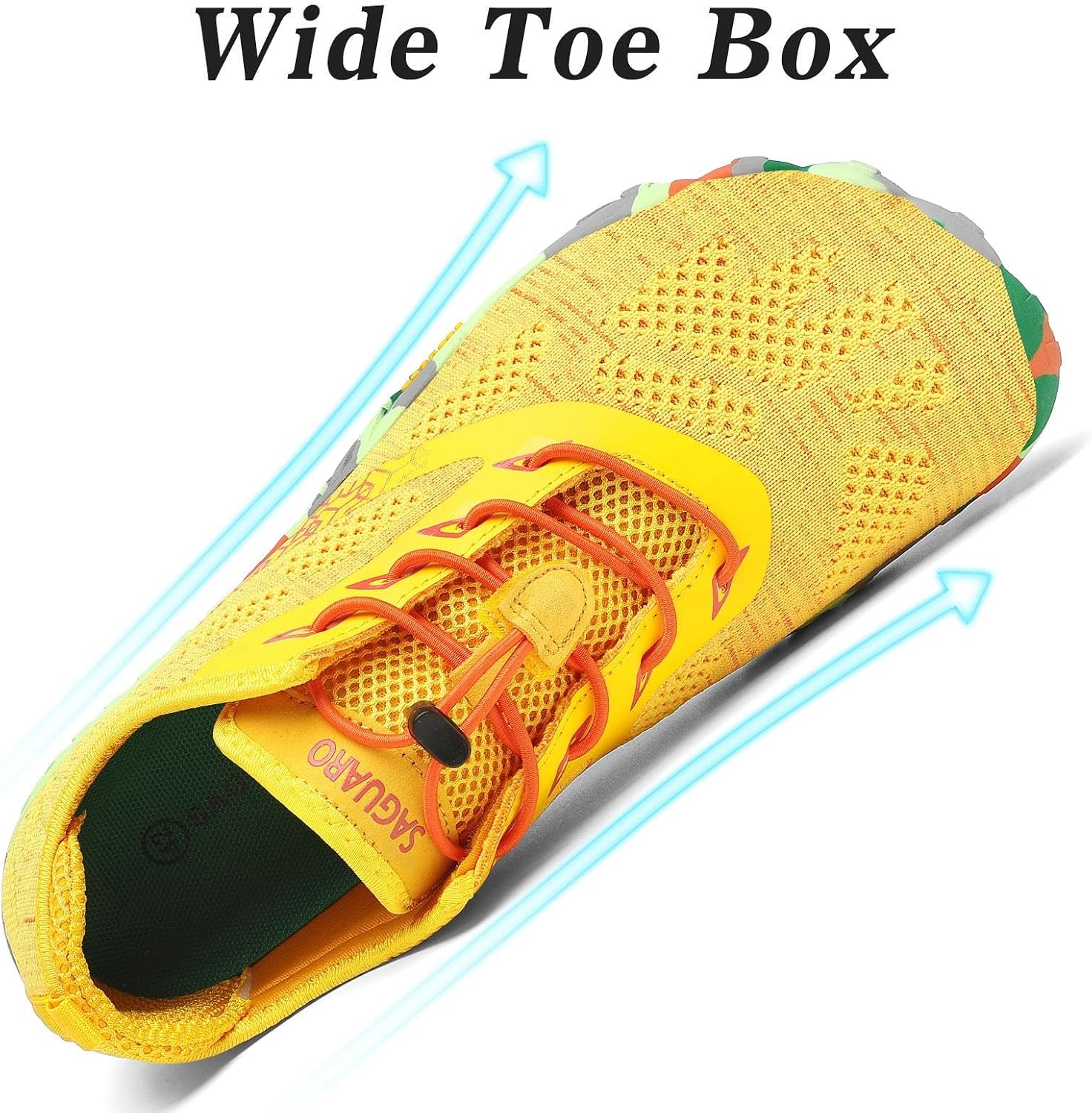 Detalle 2 de SAGUARO Barefoot: Zapatillas Minimalistas de Trail para Hombre y Mujer, Amarillo, 38 EU