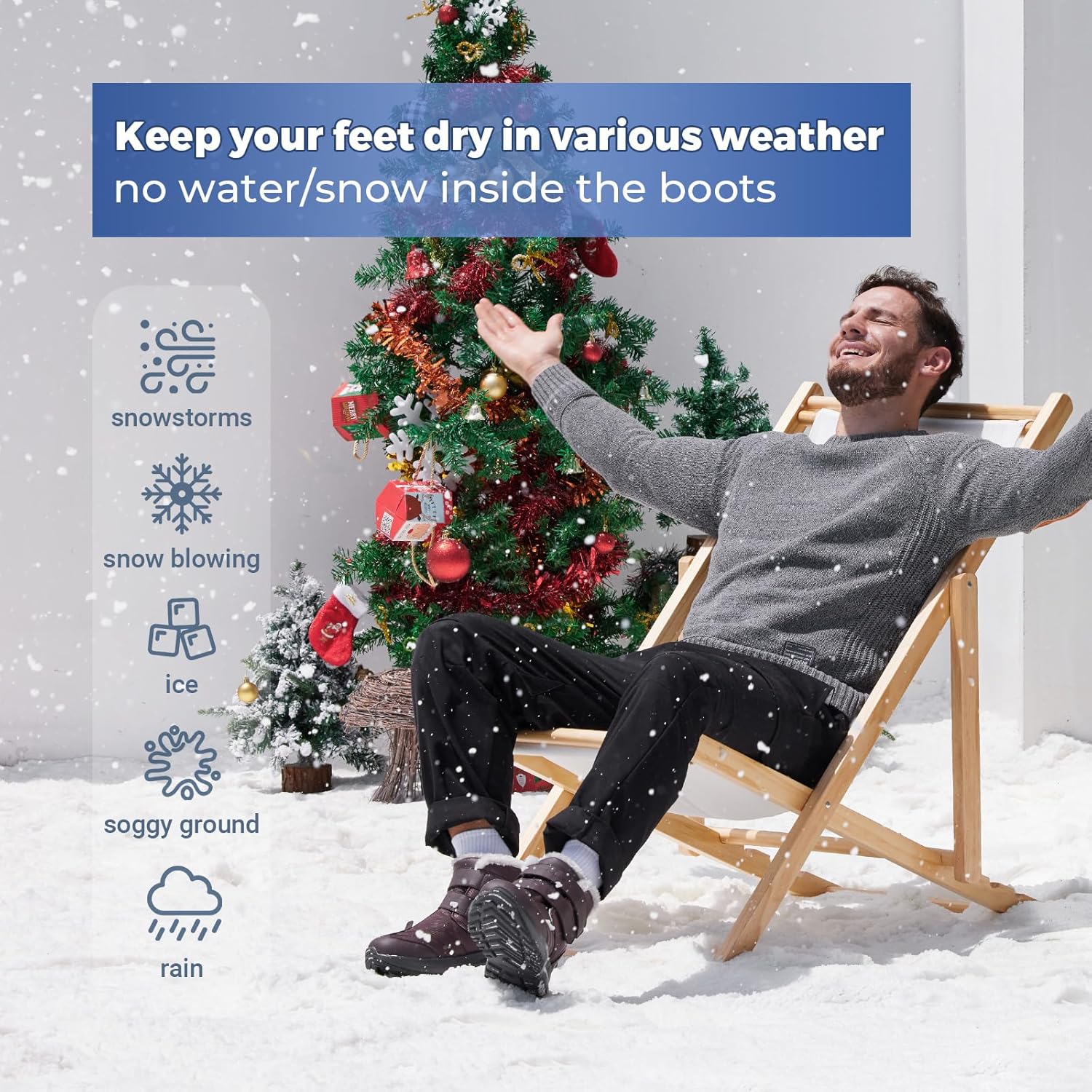 Thumbnail 3 de FitVille Winterschuhe Herren Extra Weit – Winterstiefel mit Klettverschluss