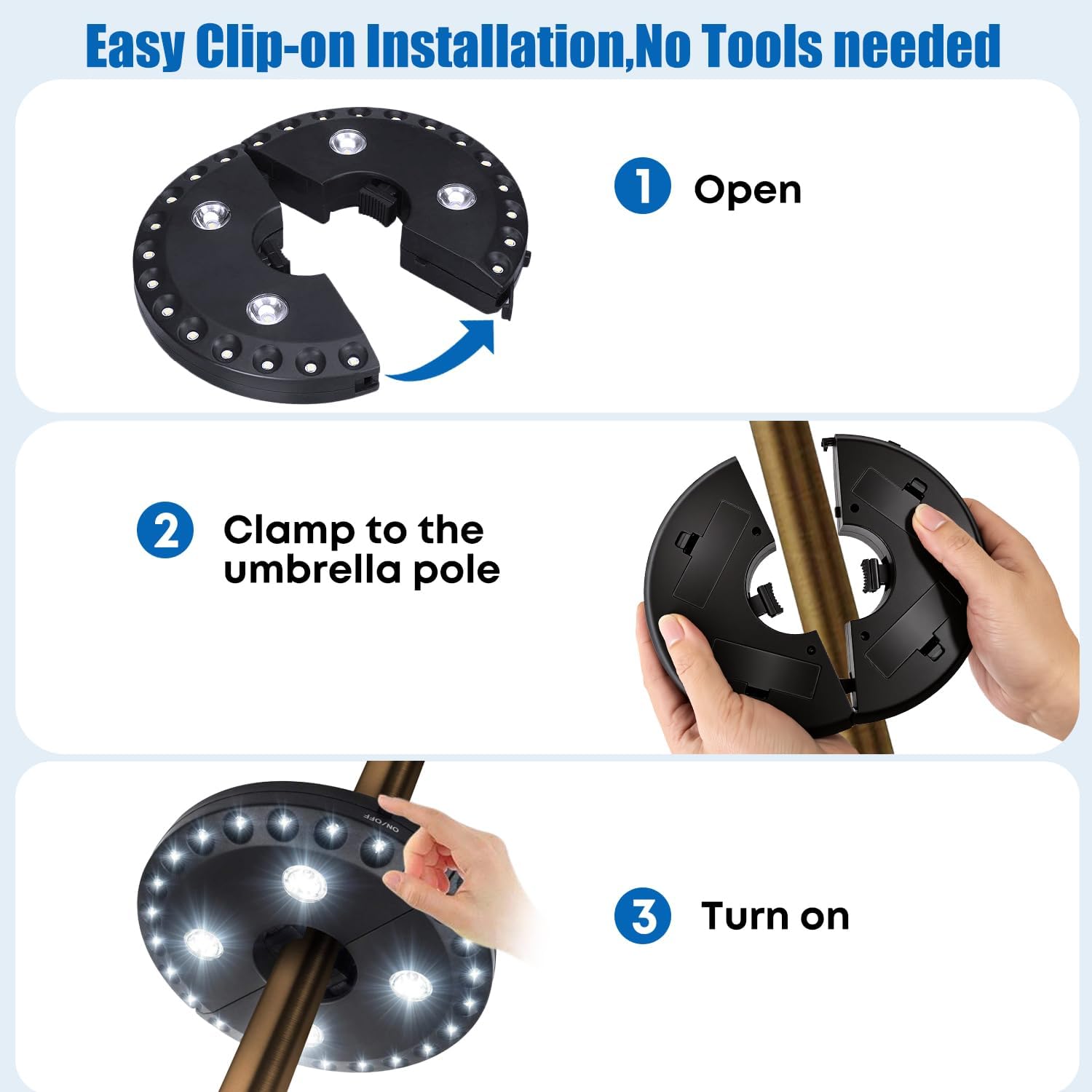 Thumbnail 4 de OYOCO Parasol Light patio umbrella light – cordless LED pole light with 3 brightness modes