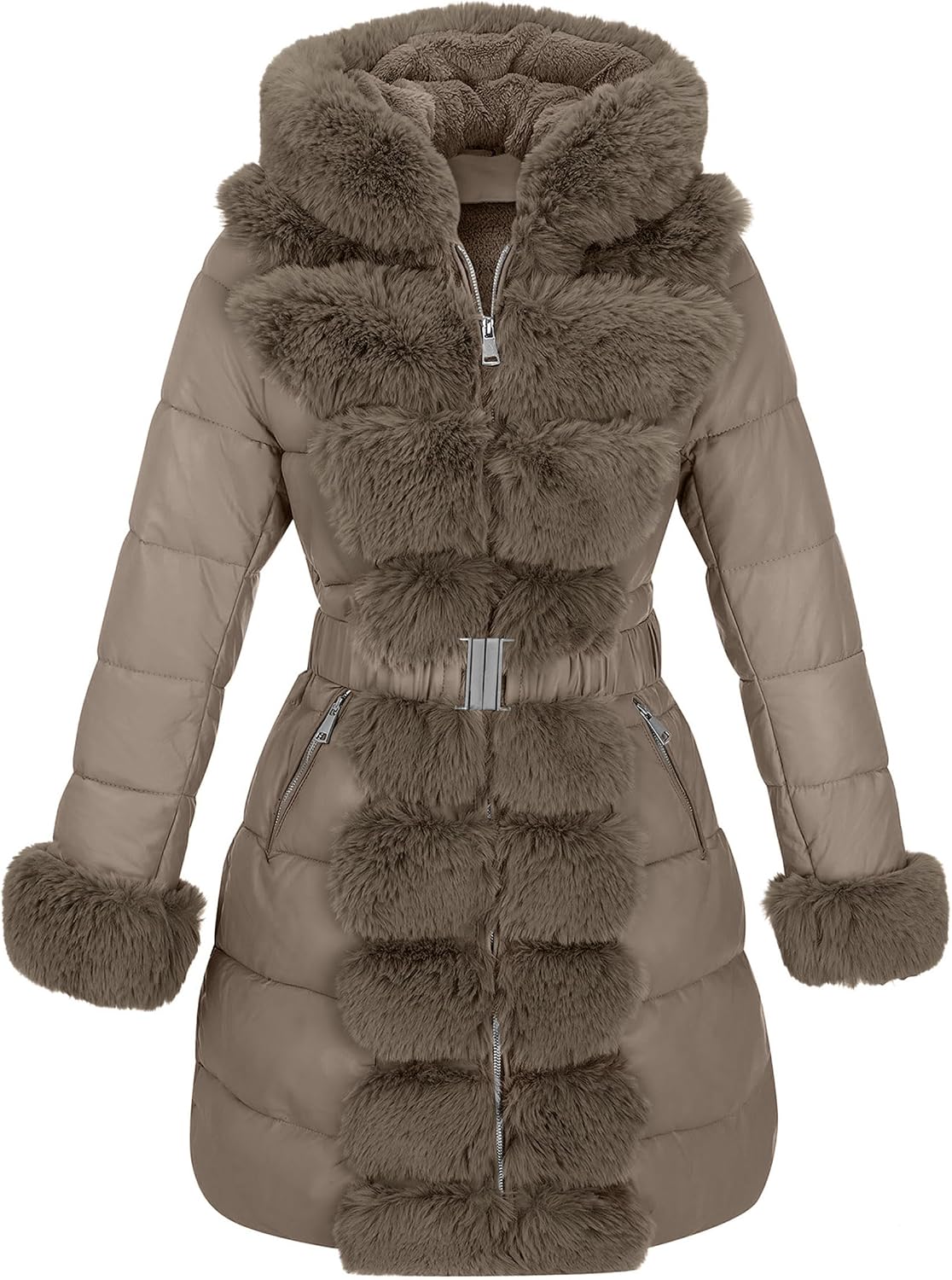 Thumbnail 6 de RISISSIDA Women Cold-resistant Winter Fur Lined Coat