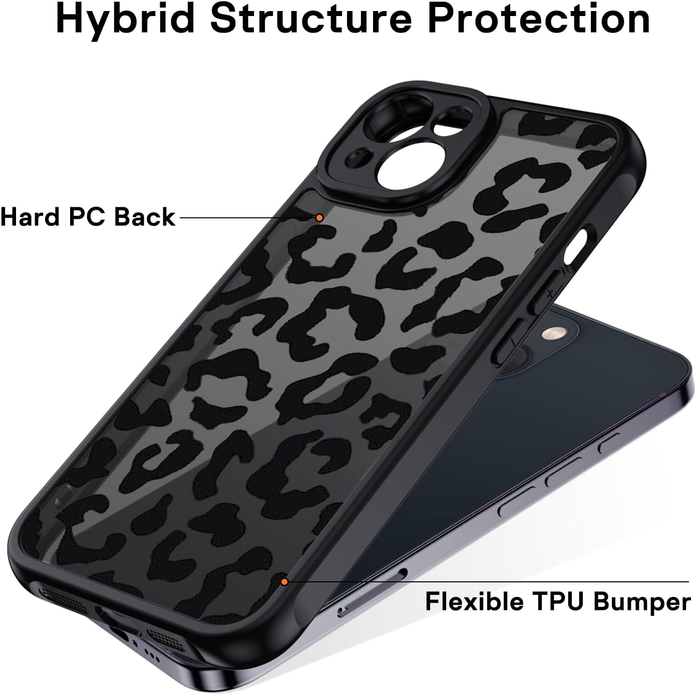 Detalle 2 de XTCASE Coque iPhone 14 Motif Léopard Noir