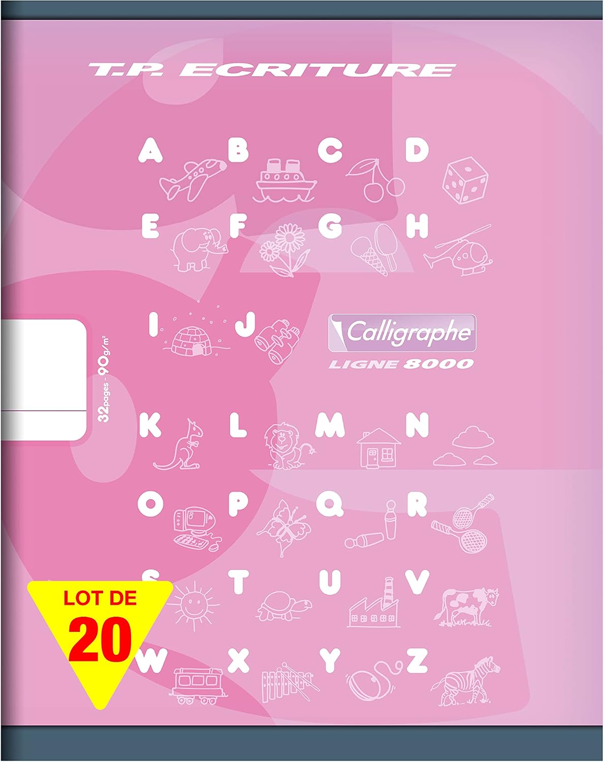 Detalle de Calligraphe 108504C – Lot de 20 Cahiers de Travaux Pratiques Roses Clairefontaine 17x22 cm