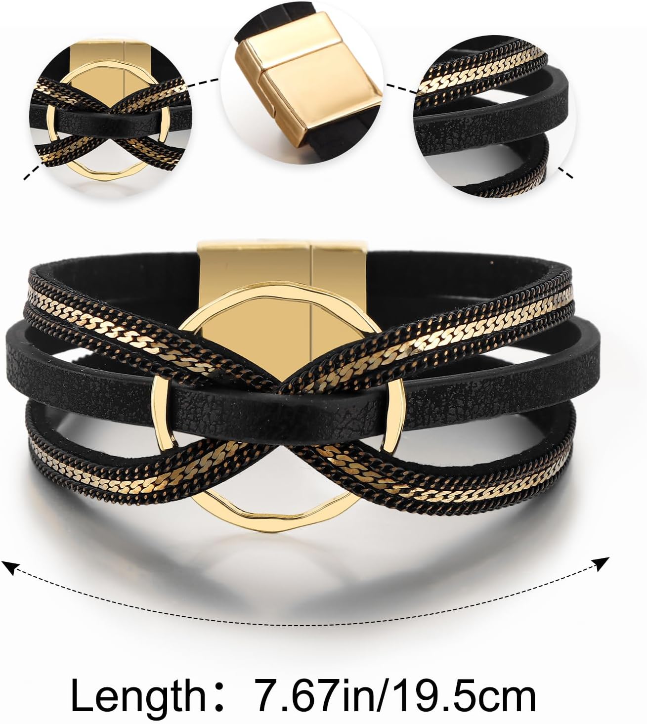 Thumbnail 6 de Edoneery Leather Wrap Bracelet