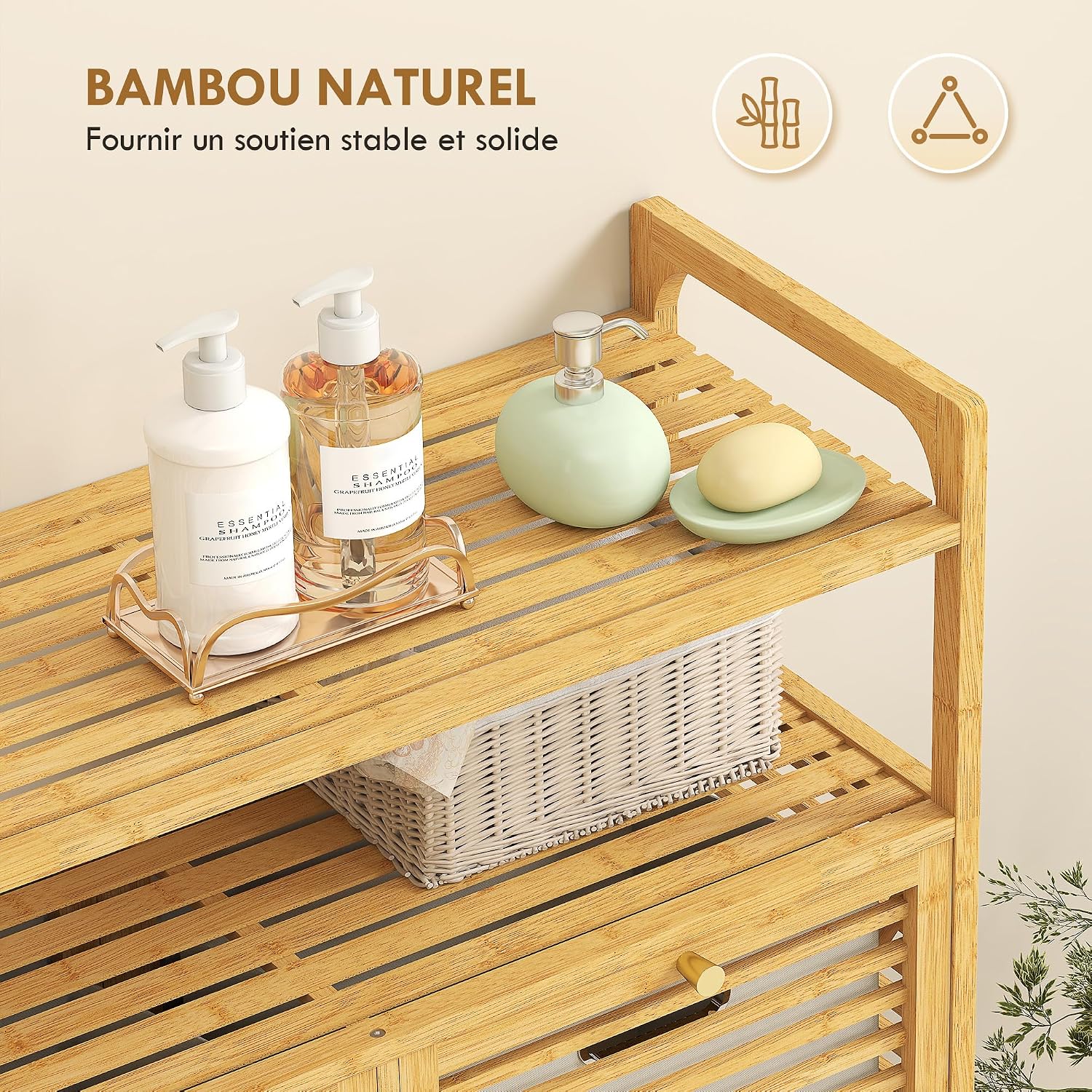Thumbnail 5 de HOMCOM Meuble Salle de Bain Panier Linge