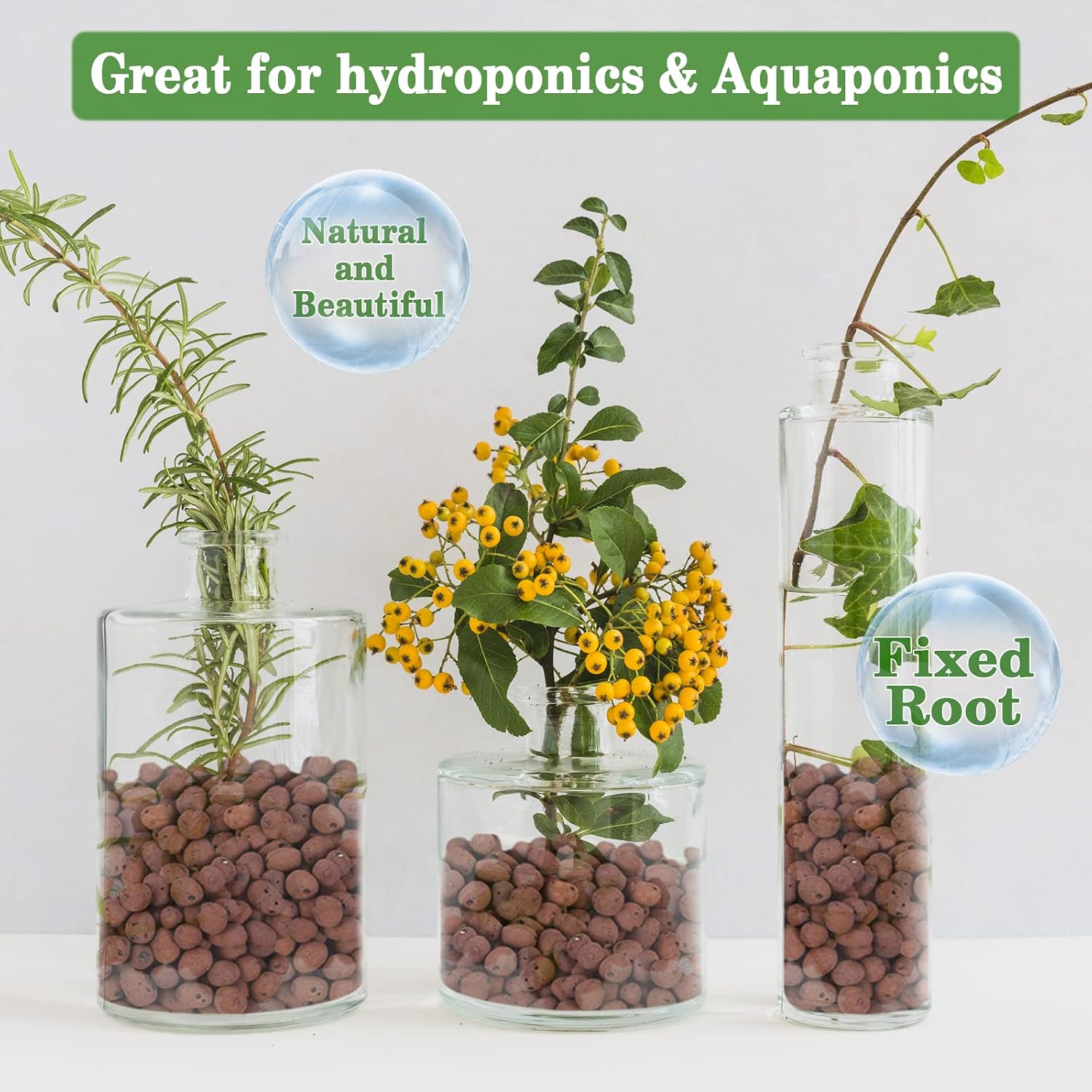 Detalle de Legigo L-CA-Clay Ball LECA Clay Pebbles, 4mm–16mm Natural Hydroponic Medium