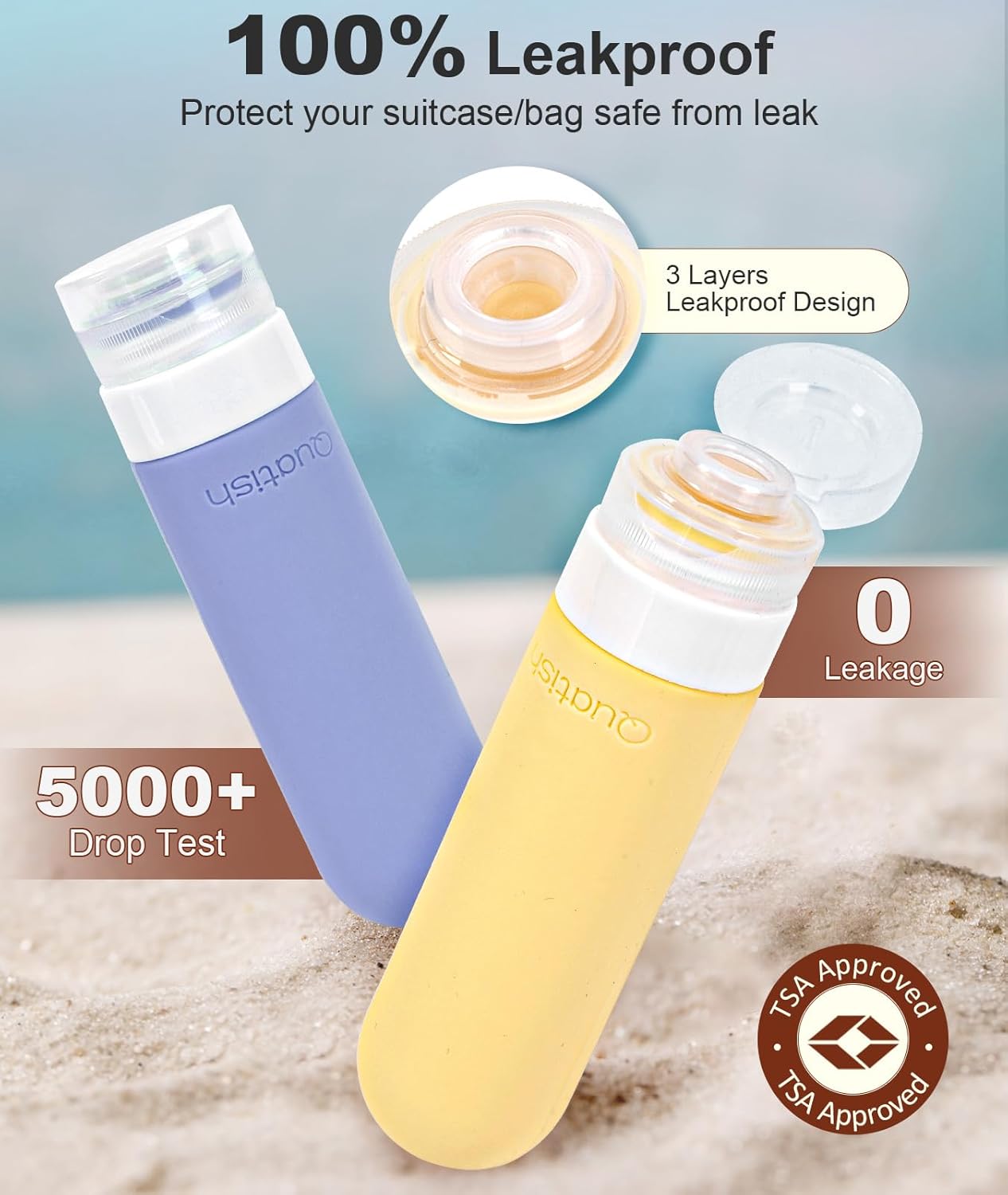 Detalle de Quatish Travel Bottles 3 oz