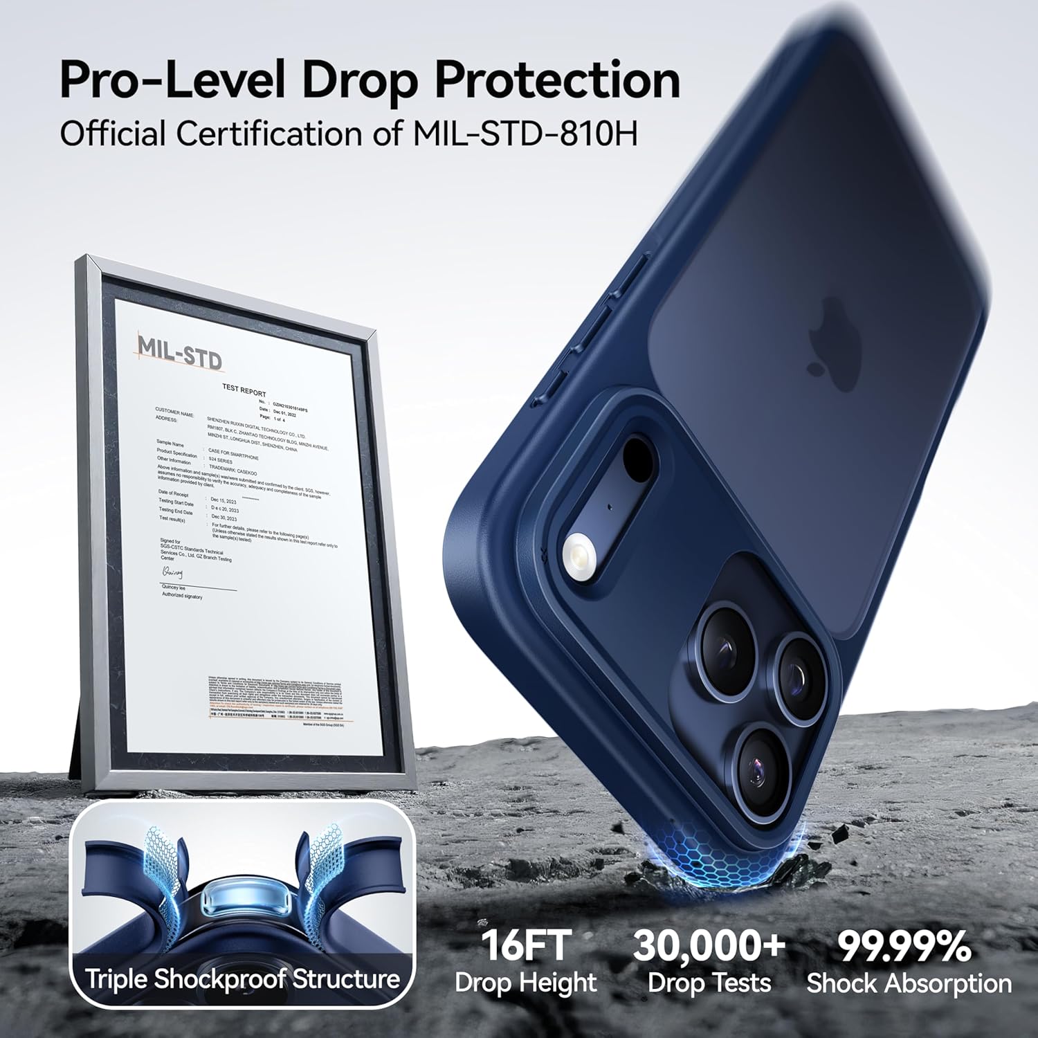 Thumbnail 1 de CASEKOO Armor Shockproof Case for iPhone 17 Pro Max – Blue, 16FT Military-Grade Protection
