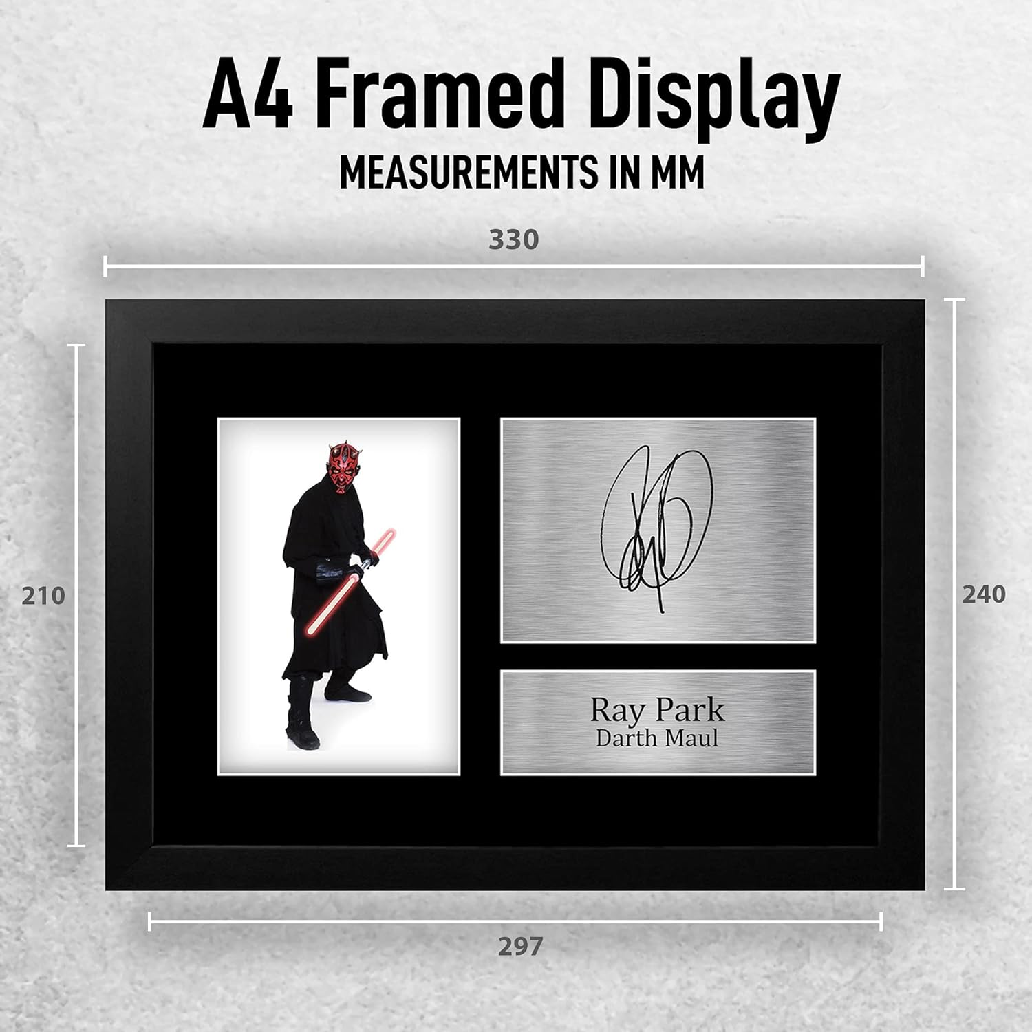 Thumbnail 1 de HWC Trading Ray Park signed framed A4 Star Wars Darth Maul print (gift-ready)