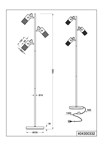 Thumbnail 4 de Lampadaire Trio Leuchten Tosh 404300332