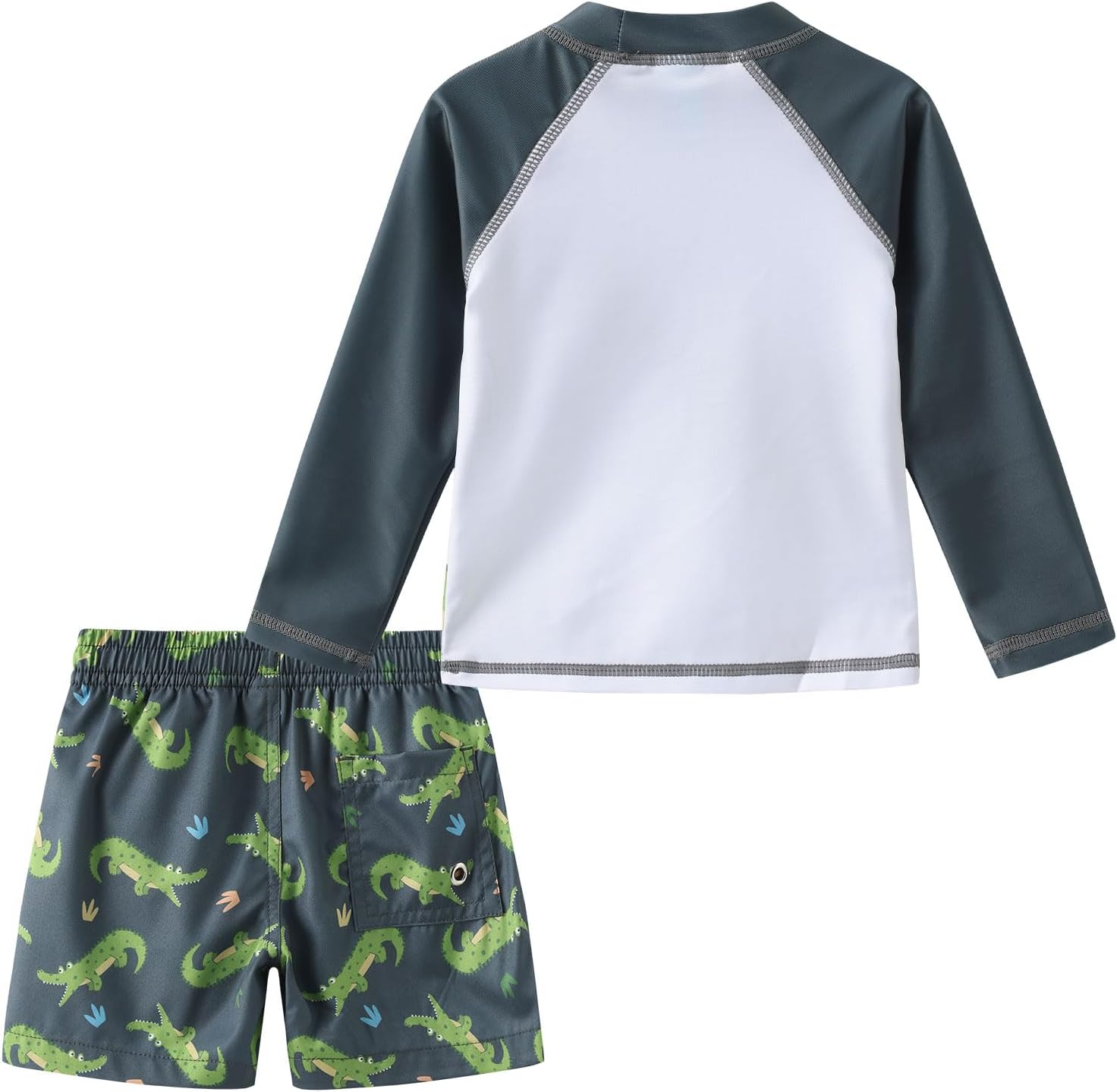 Thumbnail 1 de Aisyee Baby Boy Swimsuit Long Sleeve with Board Shorts (6 Months–5 Years)