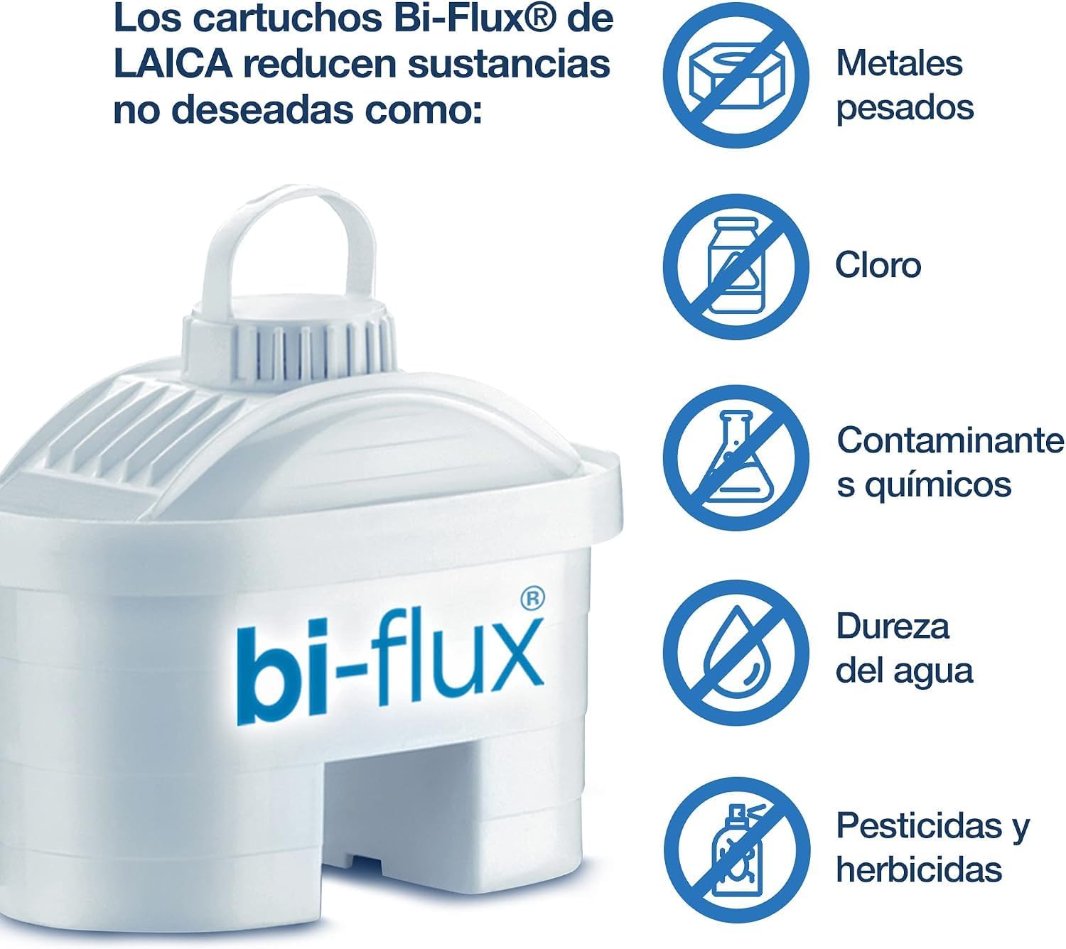 Detalle de LAICA bi-flux 6 Filtri Acqua – Riduce Cloro, Calcare e Metalli Pesanti