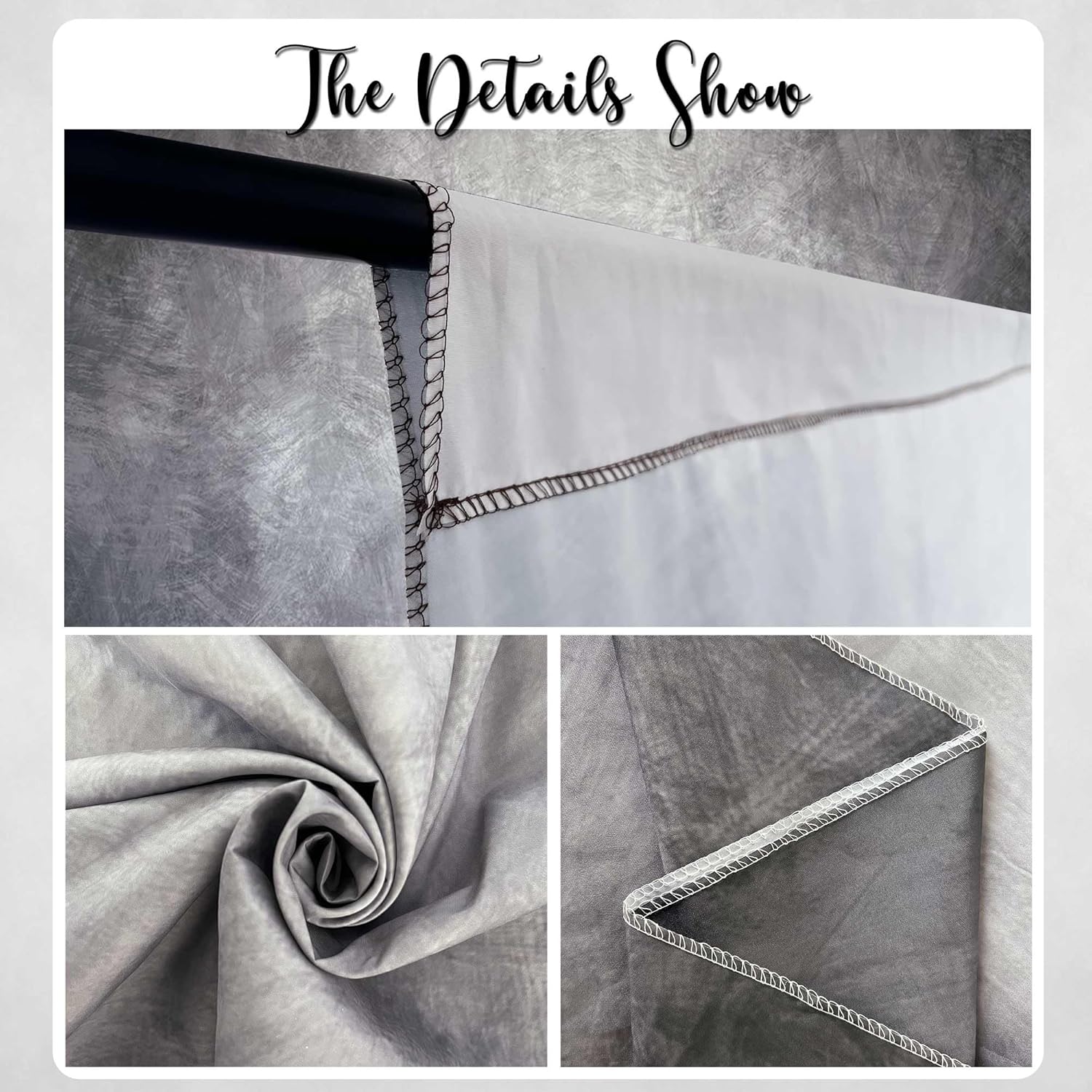 Detalle de Haboke Abstract Professional Photography Backdrop (8x10ft, Grey, Polyester Fabric Roller Pocket, Backdrop Only)