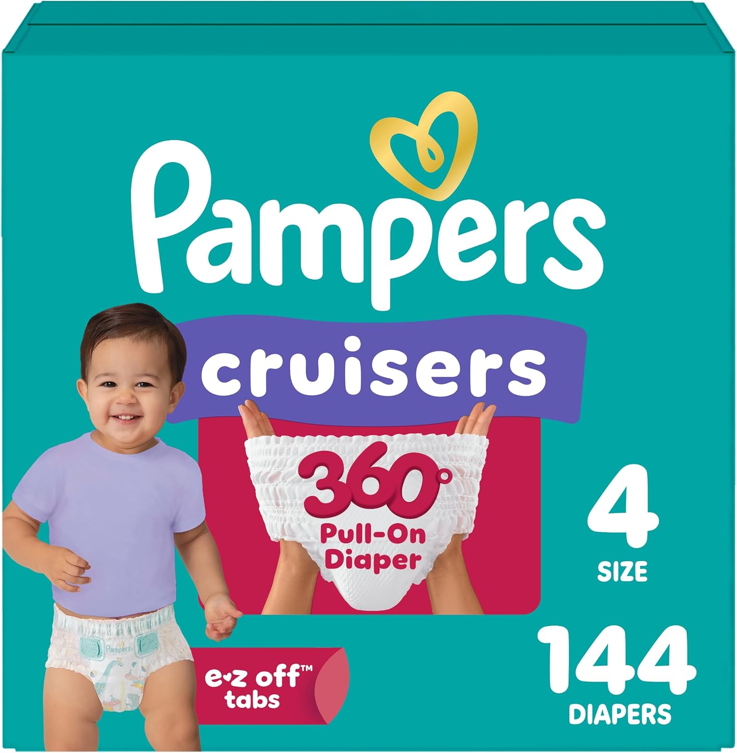 Detalle de Pampers 37000716679 Cruisers 360 Pull-On Diapers, Size 4, 144 Count