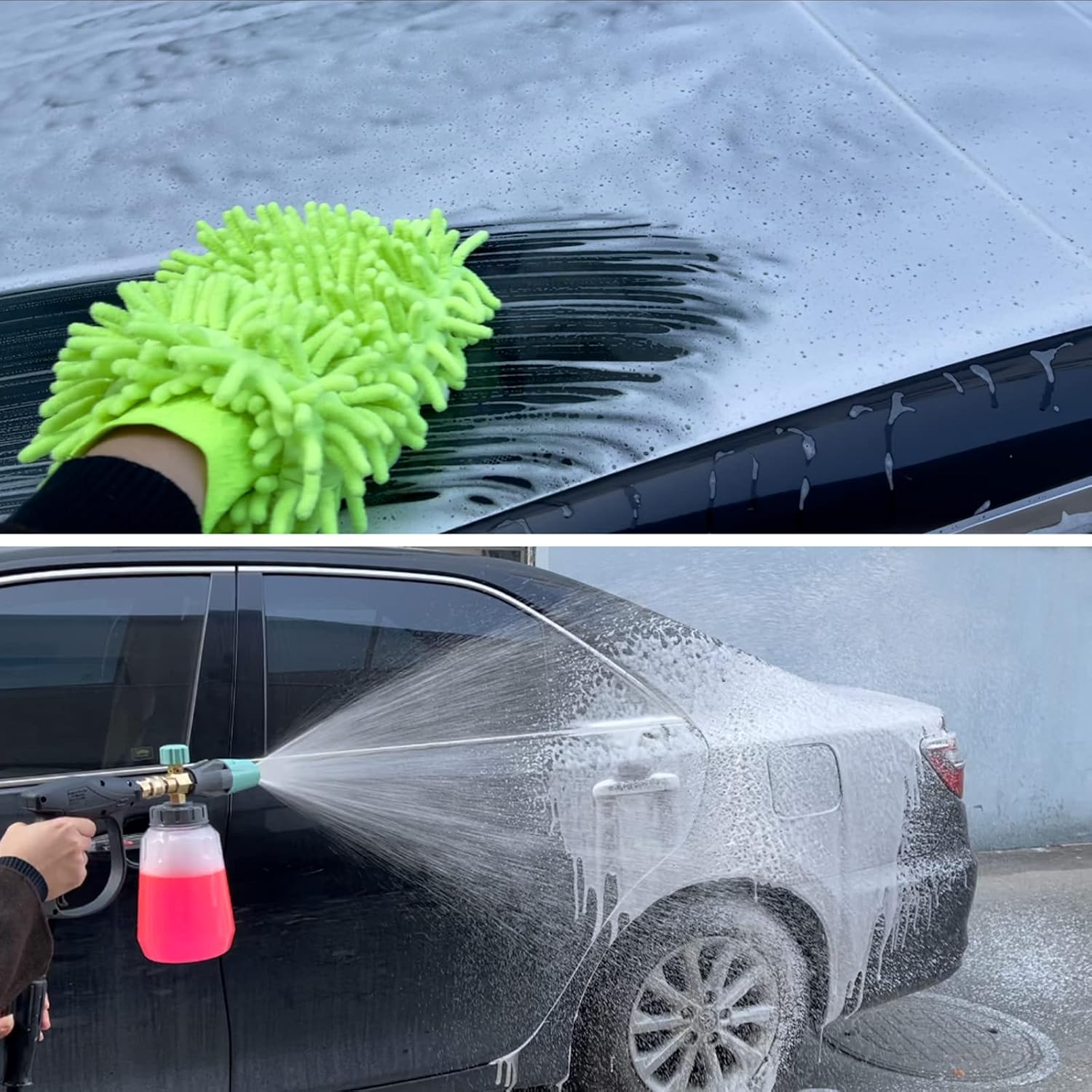 Detalle de Sooprinse Foam Cannon: Adjustable Snow Foam Lance with Transparent 1L Body