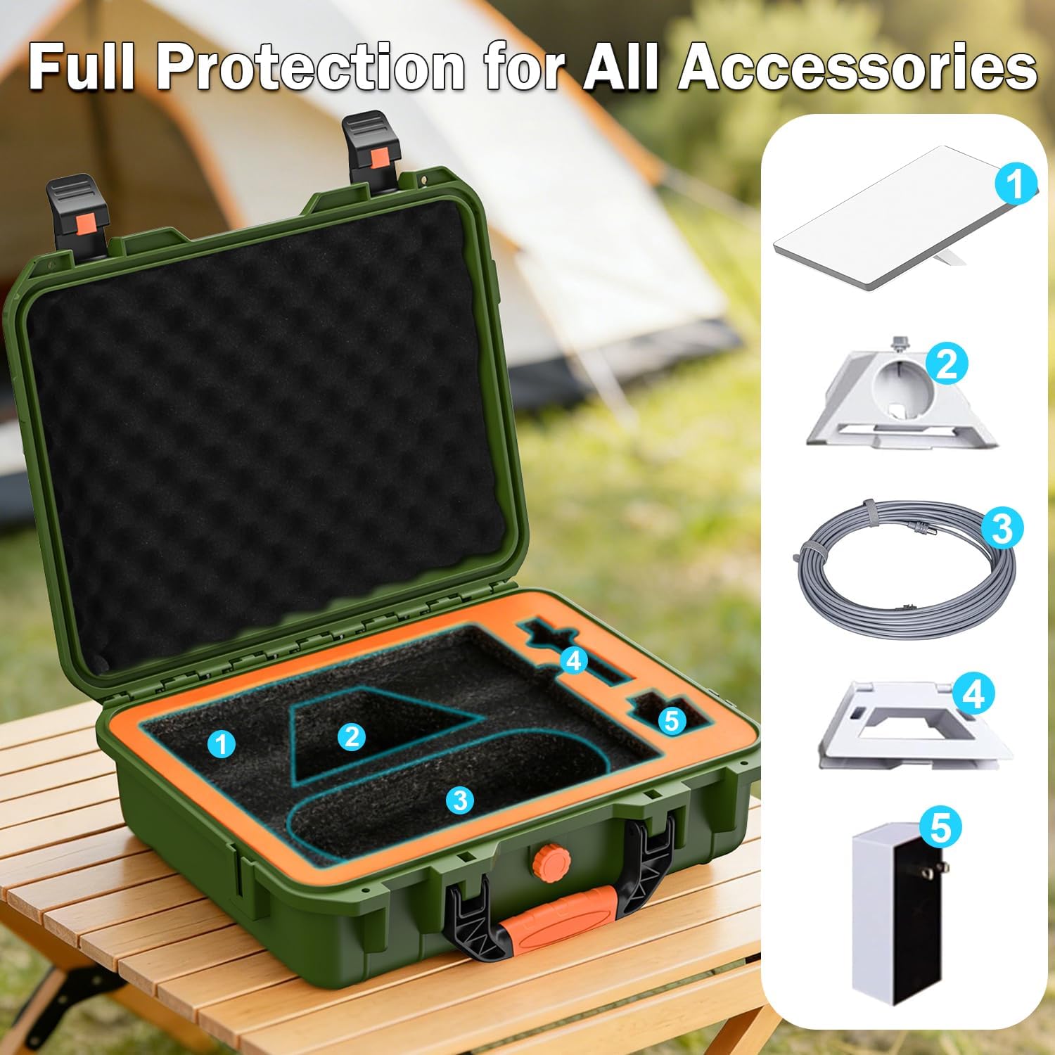 Detalle de MONOJOY IP67 Waterproof Hard Carrying Case for Starlink Mini (Starlink Mini Case with Precision-Cut Foam)