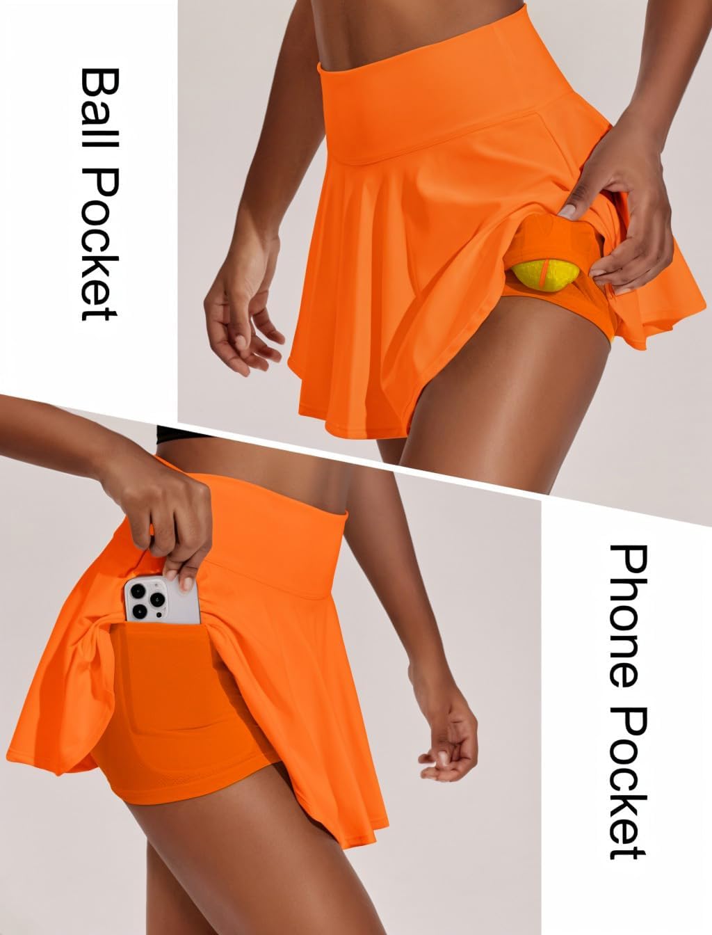 Thumbnail 3 de PINSPARK Pleated Tennis Skort with Pockets, Built-In Shorts and High Waist