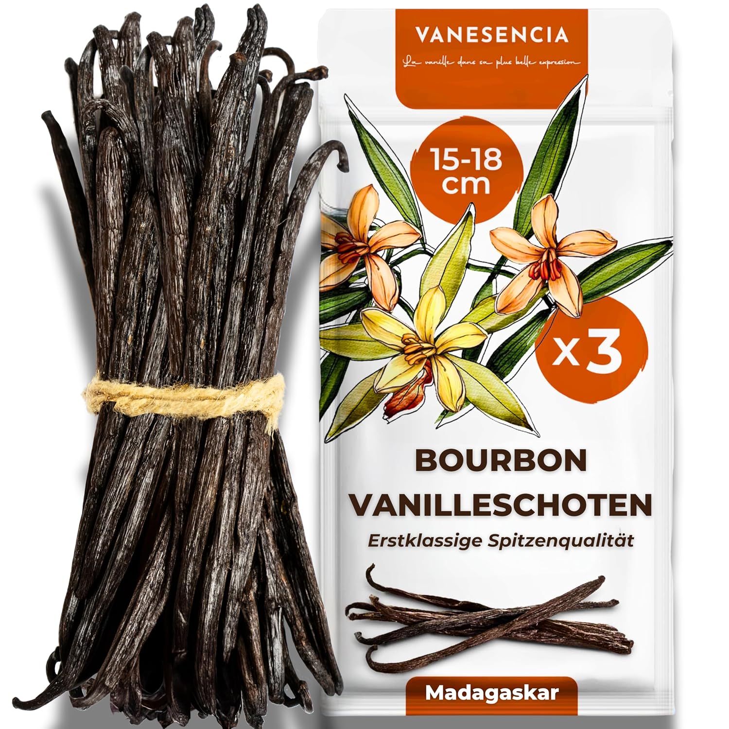 Thumbnail 6 de 7 Stück Vanilleschoten XL 15–18 cm | Bourbon Vanille aus Madagaskar – GRAND CRU