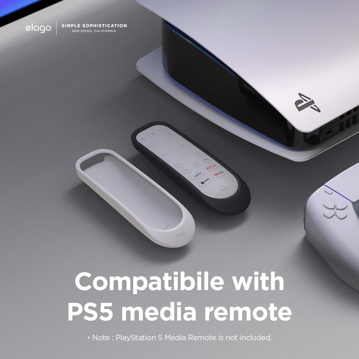 Thumbnail 5 de elago Coque en silicone pour Media Remote PS5 (télécommande média) – Blanc