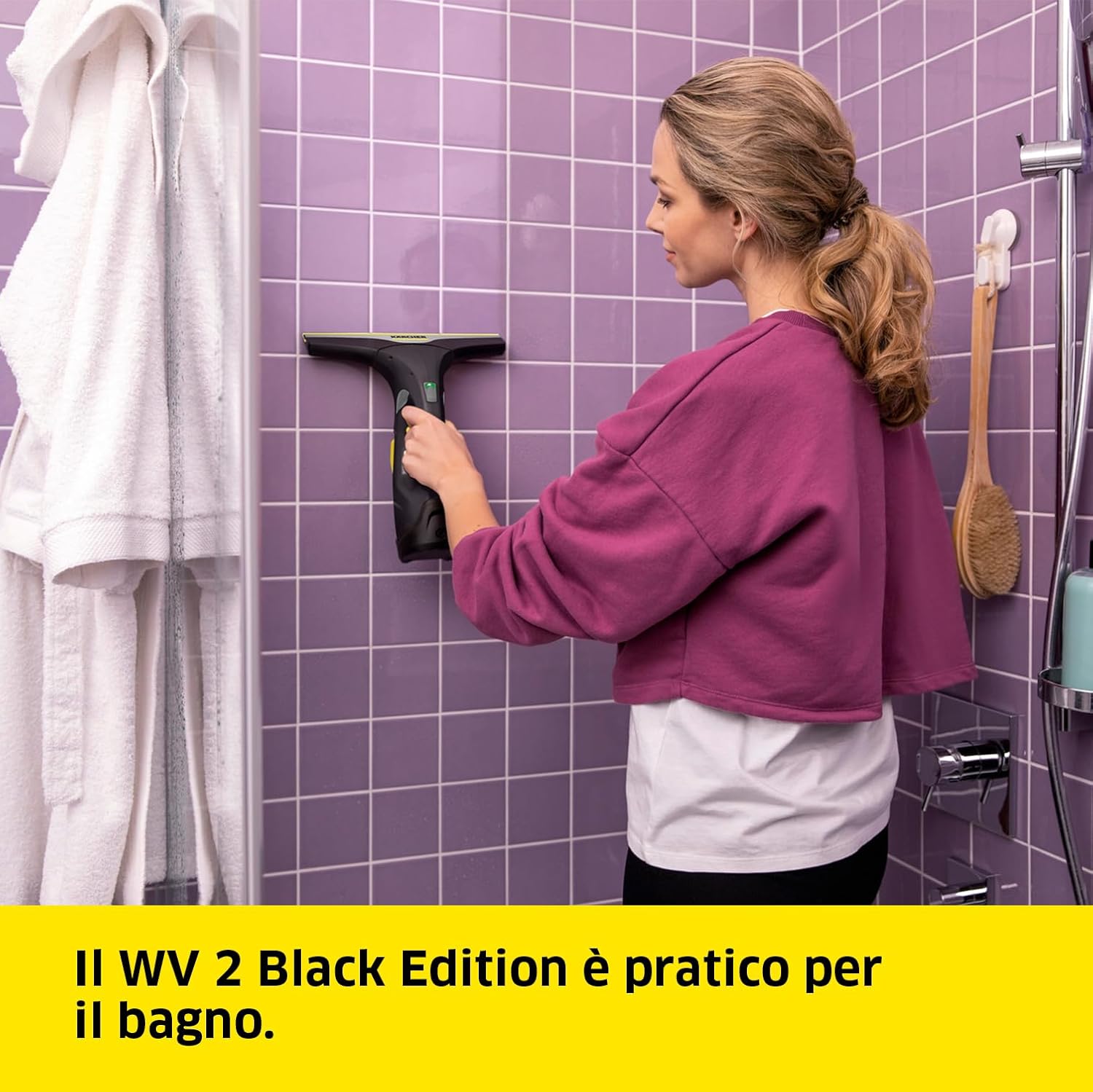 Detalle de KÄRCHER WV 2 Black Edition: lavavetri senza fili per vetri, piastrelle e superfici lucide