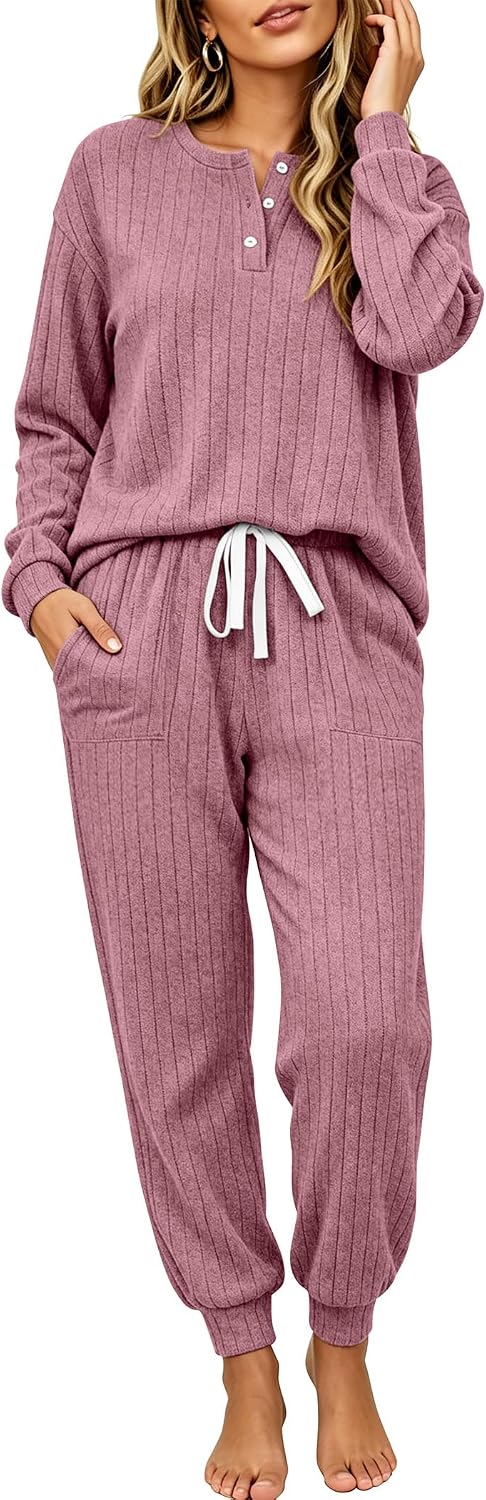 Detalle de Ekouaer Women's Knit Pajama Set