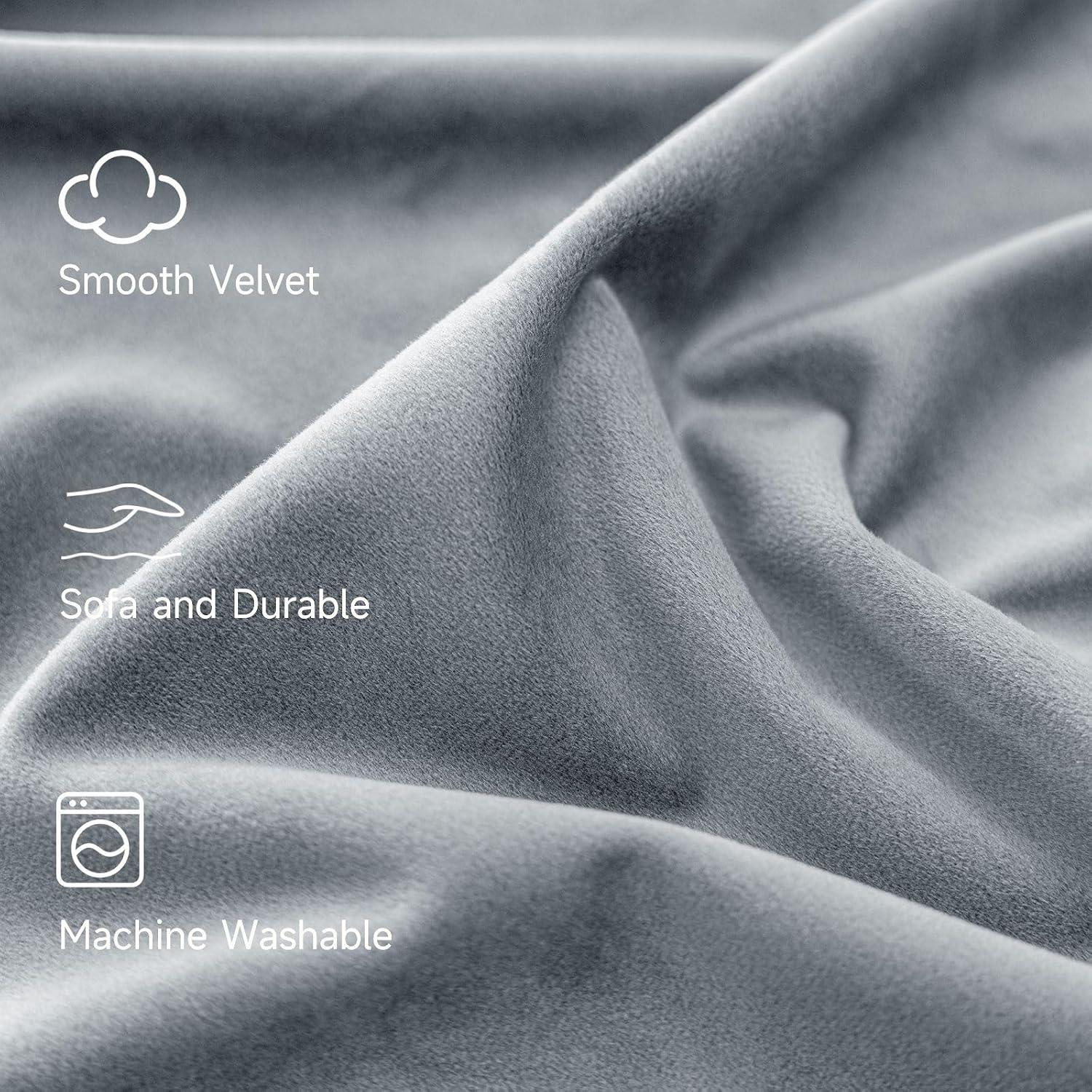 Thumbnail 2 de Ystyle Rideau Occultant Velours (lot de 2) 140 x 245 cm à œillets inox gris argenté