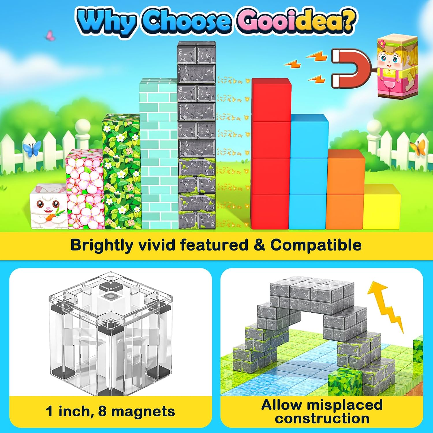 Thumbnail 2 de Magworld 108PCS Magnetic Building Blocks 1 in
