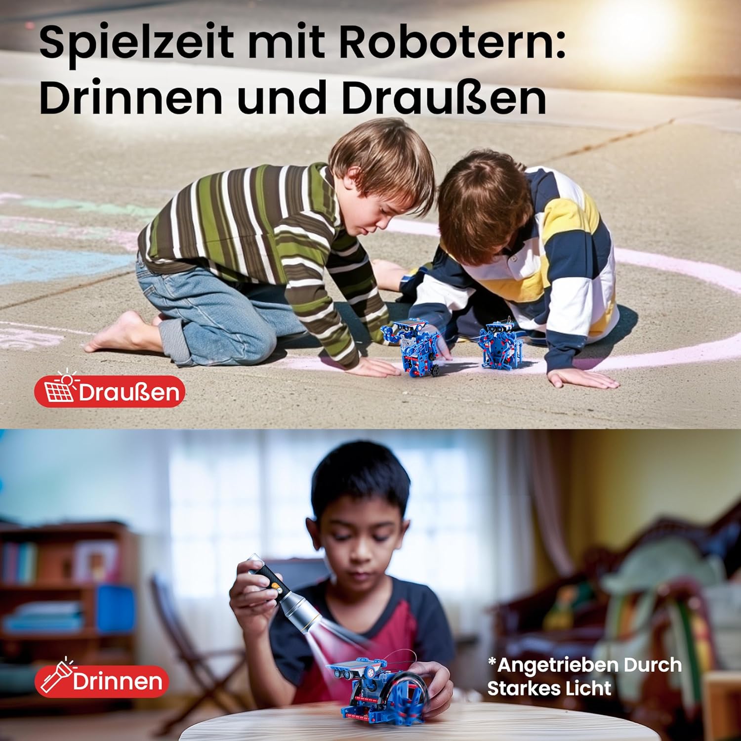 Detalle 2 de Sillbird Solar STEM Roboter Bausatz – 12-in-1 Lernspielzeug ab 8 Jahren, 190 Teile