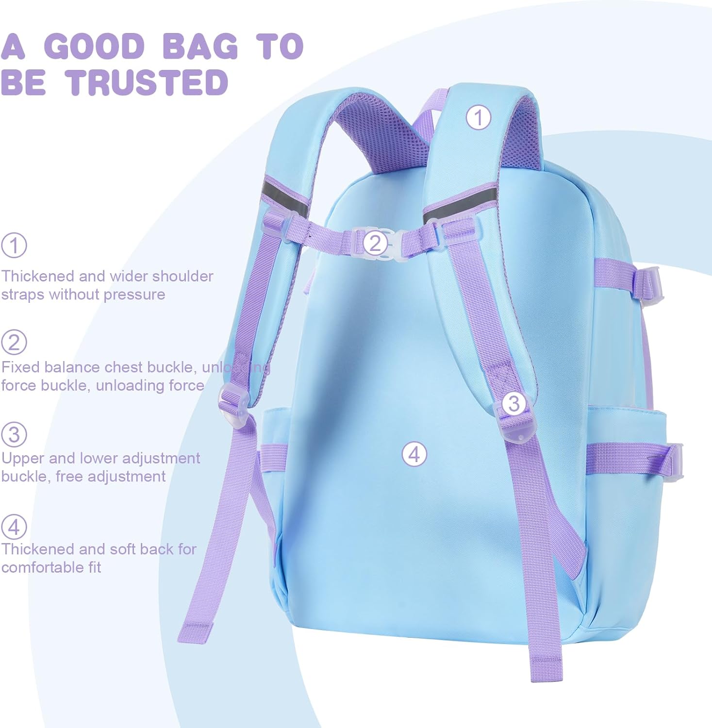 Thumbnail 4 de Aucuu sac à dos enfant 21 L pour maternelle et primaire (cartable fille, imperméable)