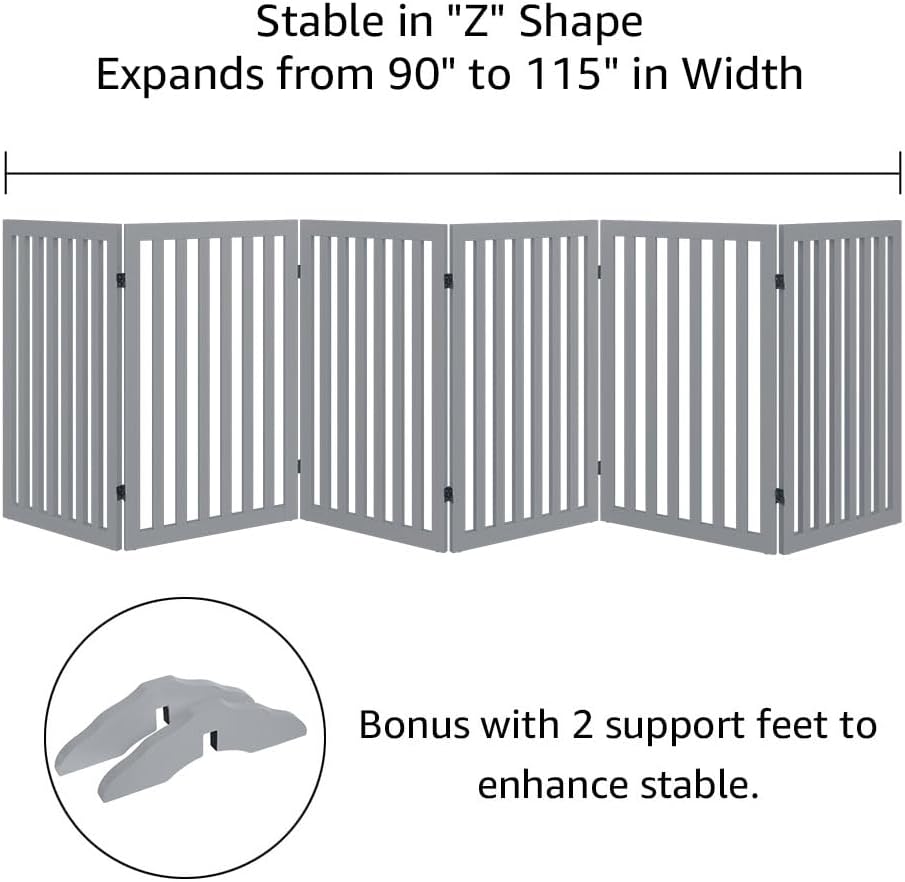 Detalle 2 de unipaws Hundegitter 306 cm: Extra breit, freistehend und faltbar