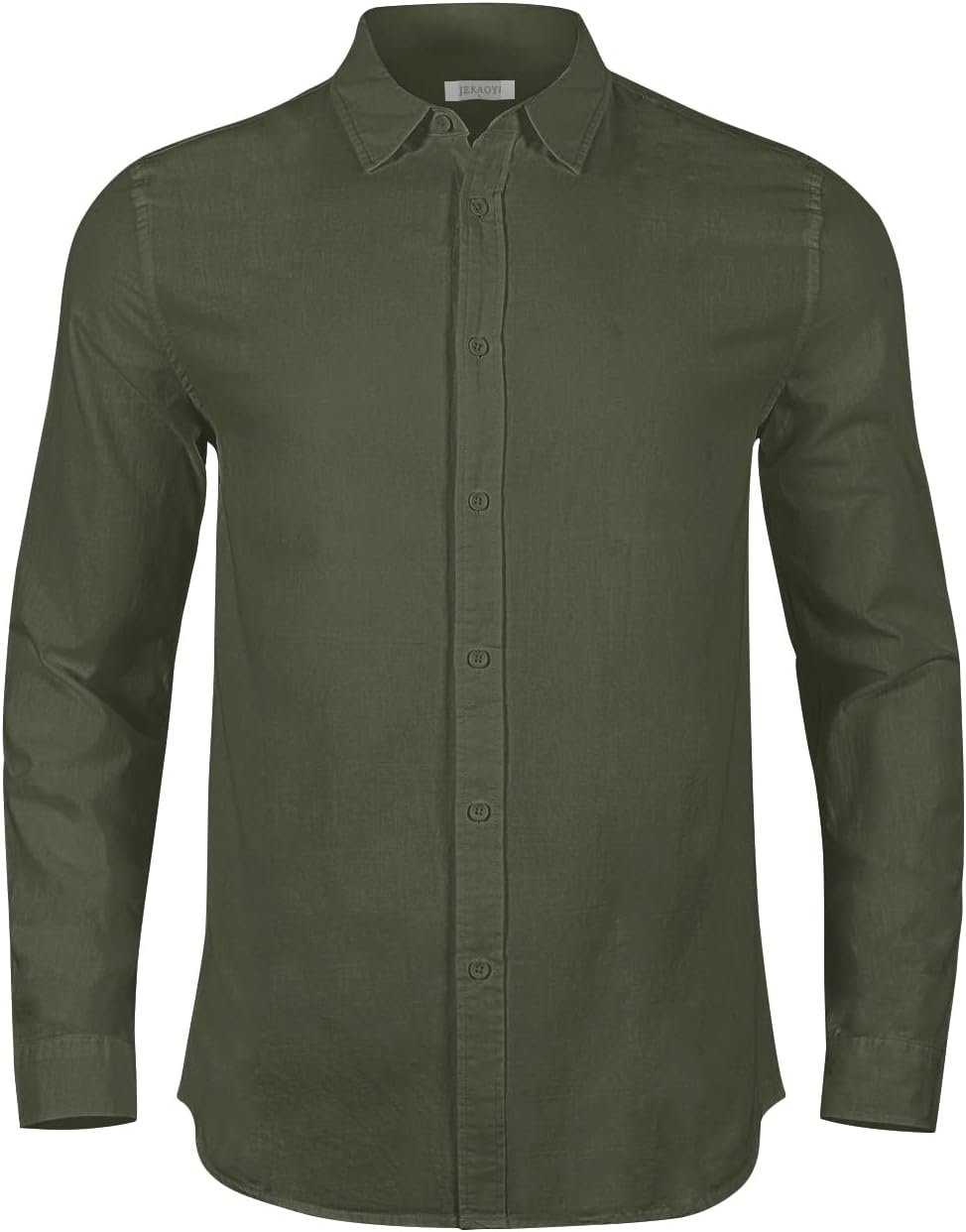 Detalle de JEKAOYI Men's Cotton-Linen Shirt