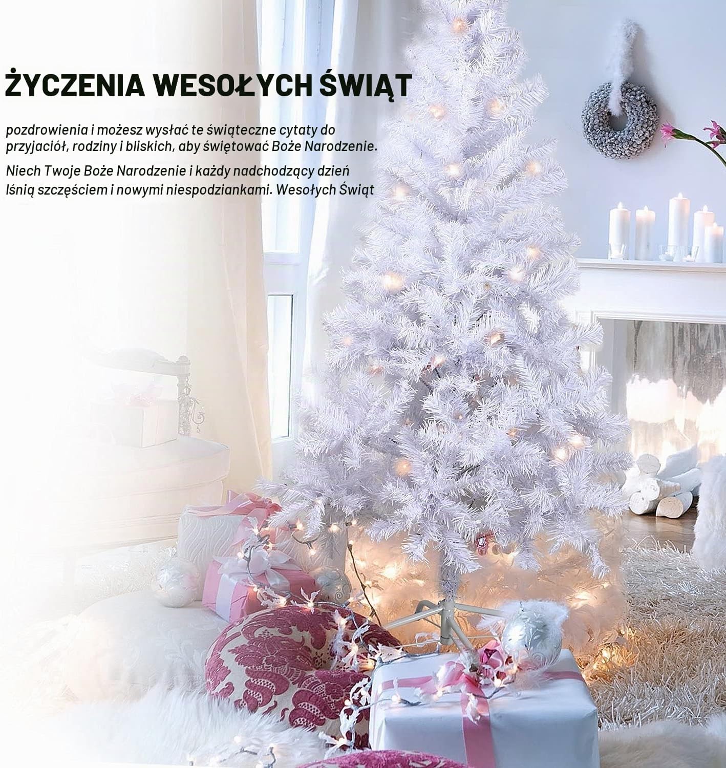Detalle de Solagua sztuczna choinka 120 cm, biała, 184 końcówki z tworzywa sztucznego