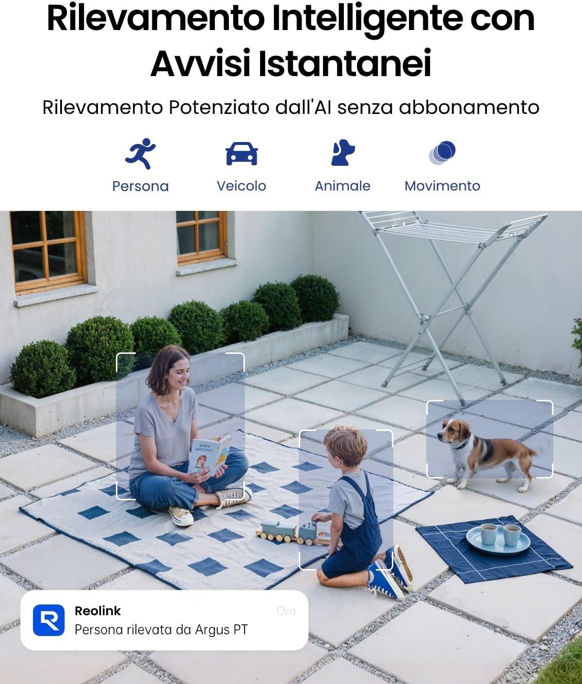 Thumbnail 3 de Reolink 5MP Telecamera WiFi esterna a batteria con pannello solare, 360° PTZ e rilevamento smart