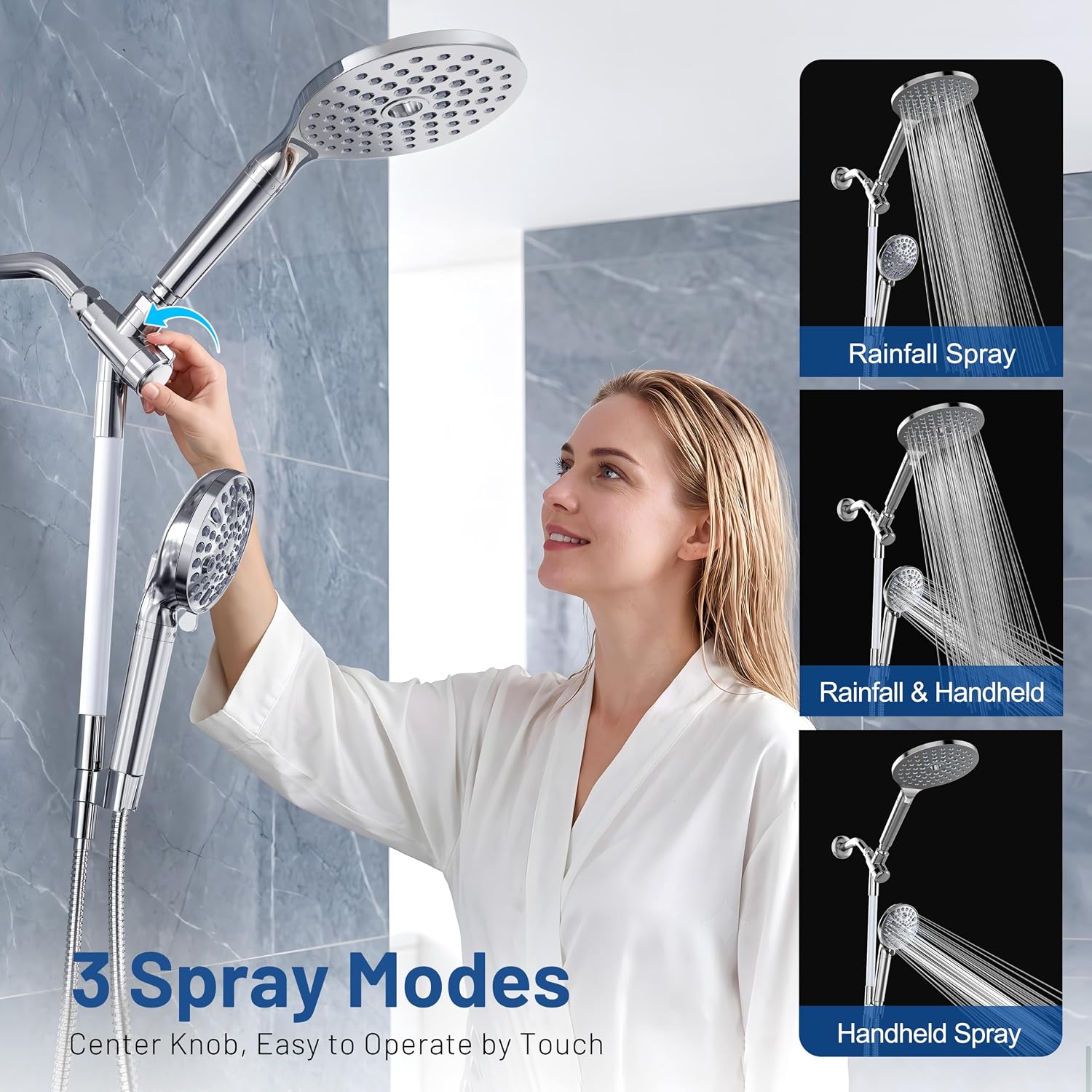 Thumbnail 4 de MakeFit Dual Filtered Rain Shower Head Combo