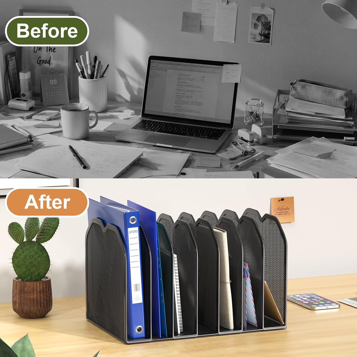 Detalle 2 de FANXIYQ File Folder Organizer, 7 Sections
