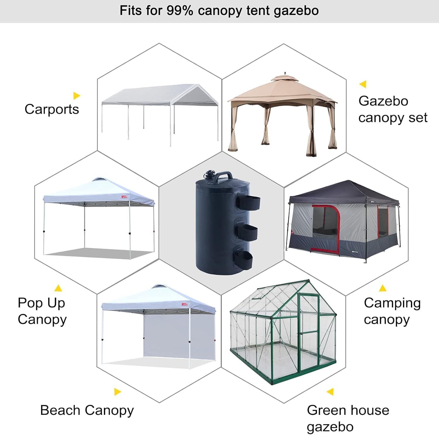 Thumbnail 6 de MasterCanopy Gazebo Water Weight Bags (4 pack) for Pop Up Canopy Legs, Black